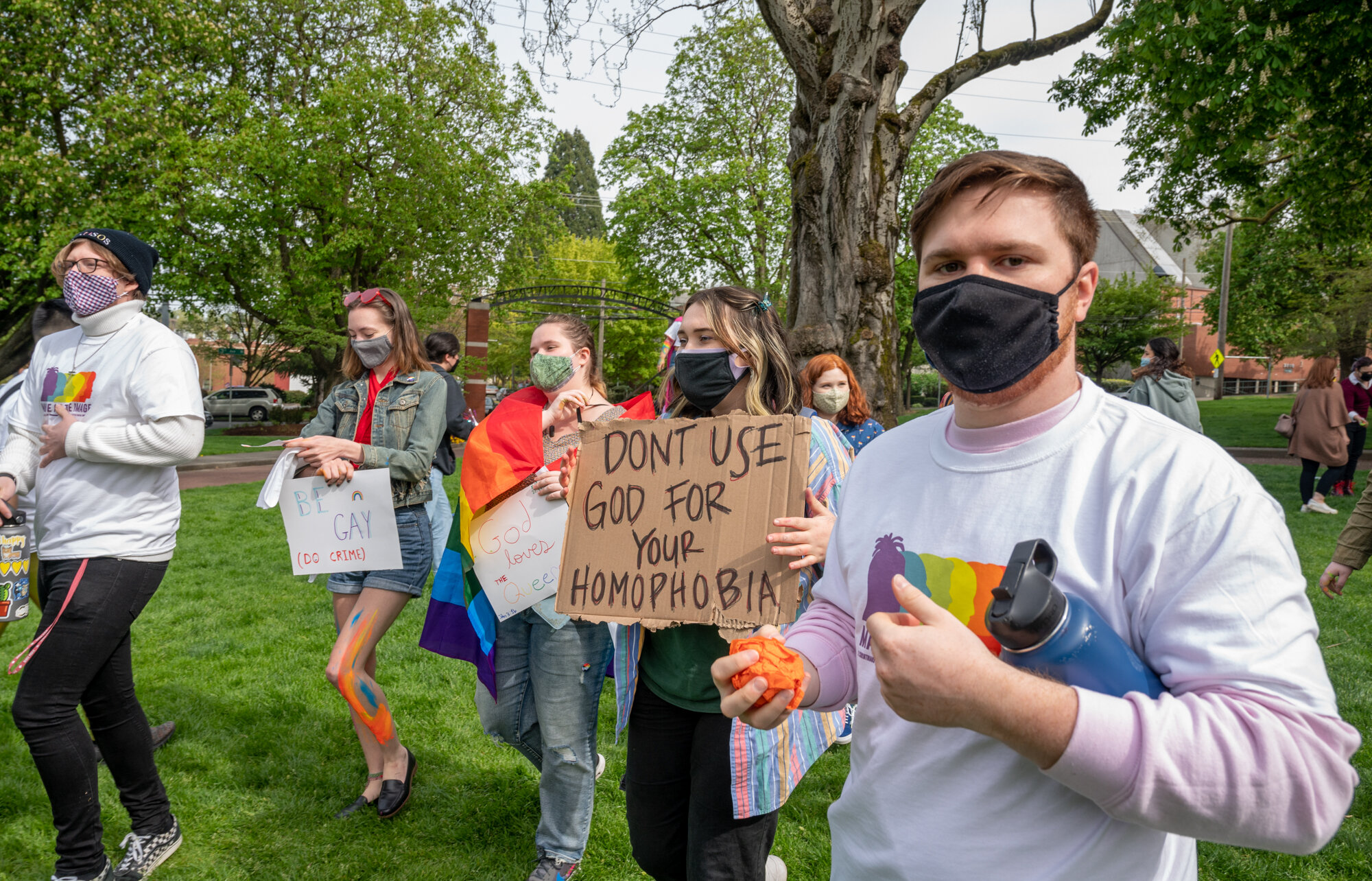 Students begin marching across Tiffany loop at the closure of the Call to Action event.