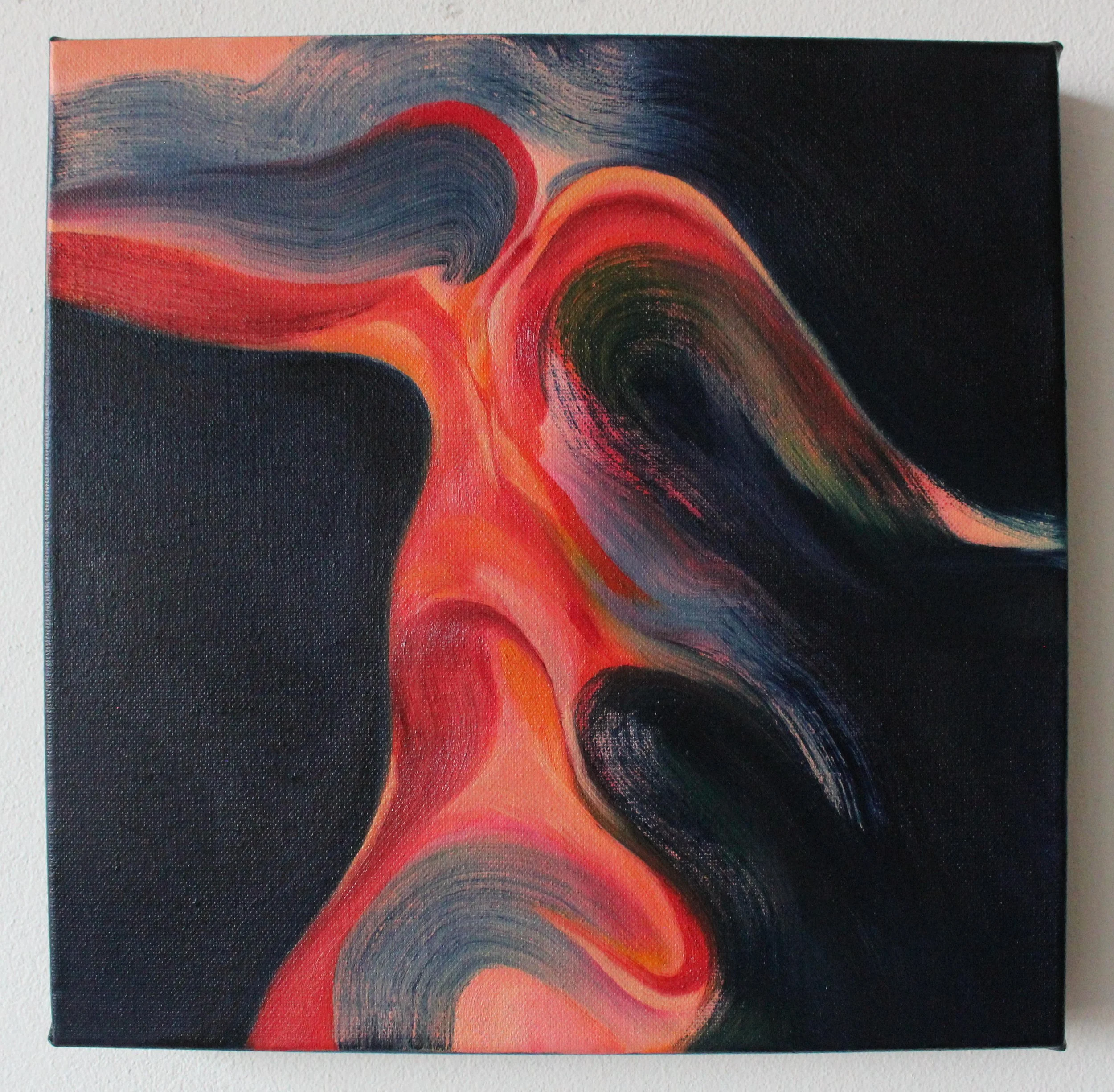 Always Already Swept Up. Oil on canvas, 30x30cm, 2023.