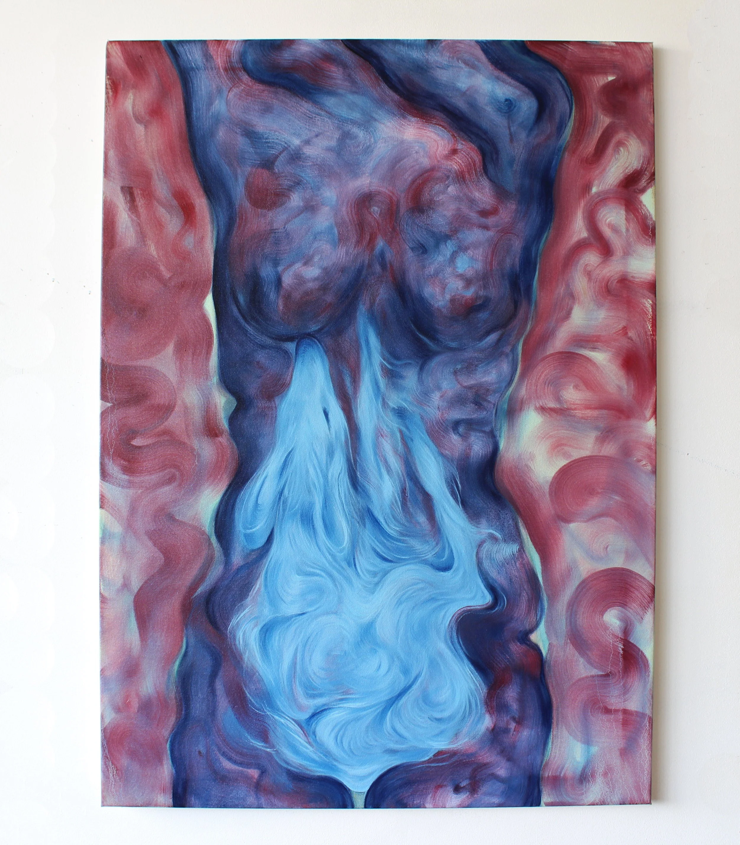 Concealed, Revealed, The Hunter Could Not Find Her. Oil on canvas, 127x91cm, 2024.