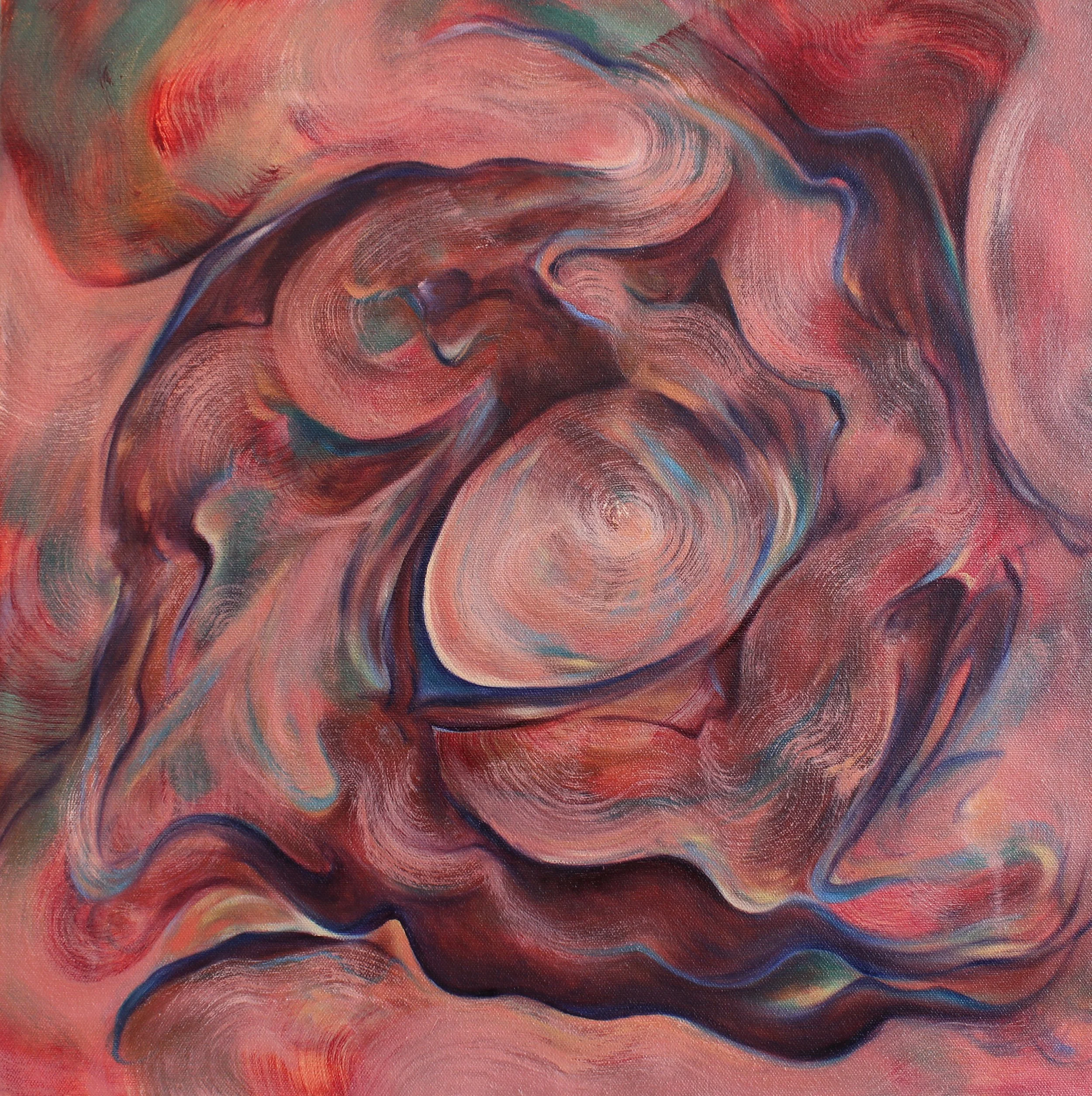 The Hare Decides. Oil on canvas, 50x50cm, 2025.