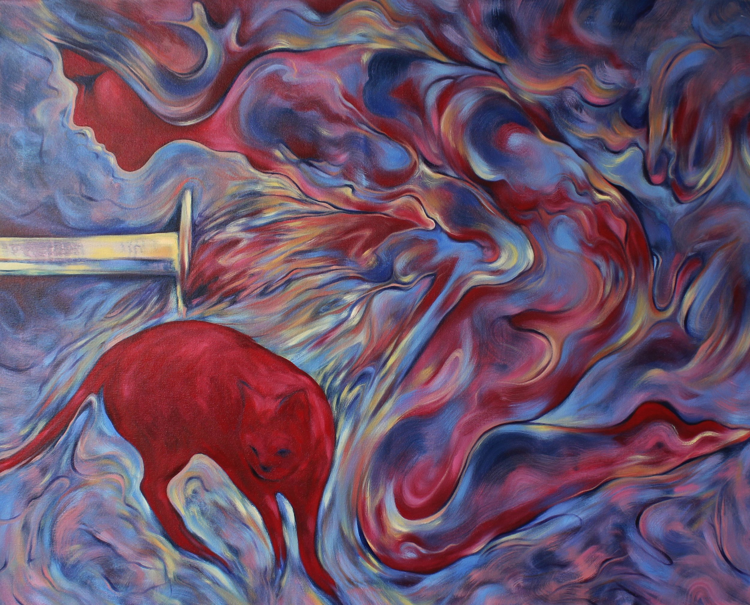 Protective Spell. Oil on canvas, 100x127cm, 2024. In a private collection.