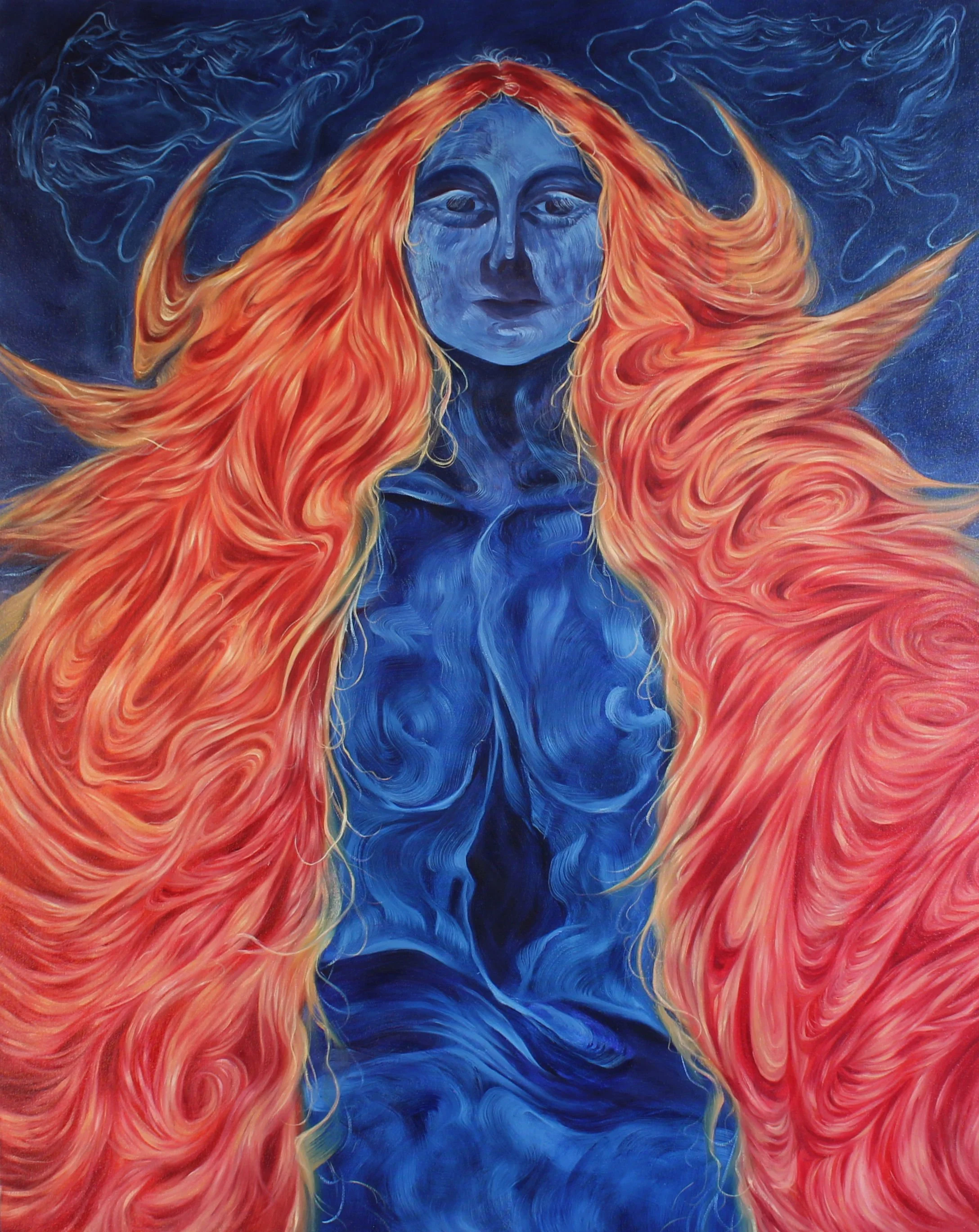 Lapis Lazuli Teeth. Oil on canvas, 152x122cm, 2024.