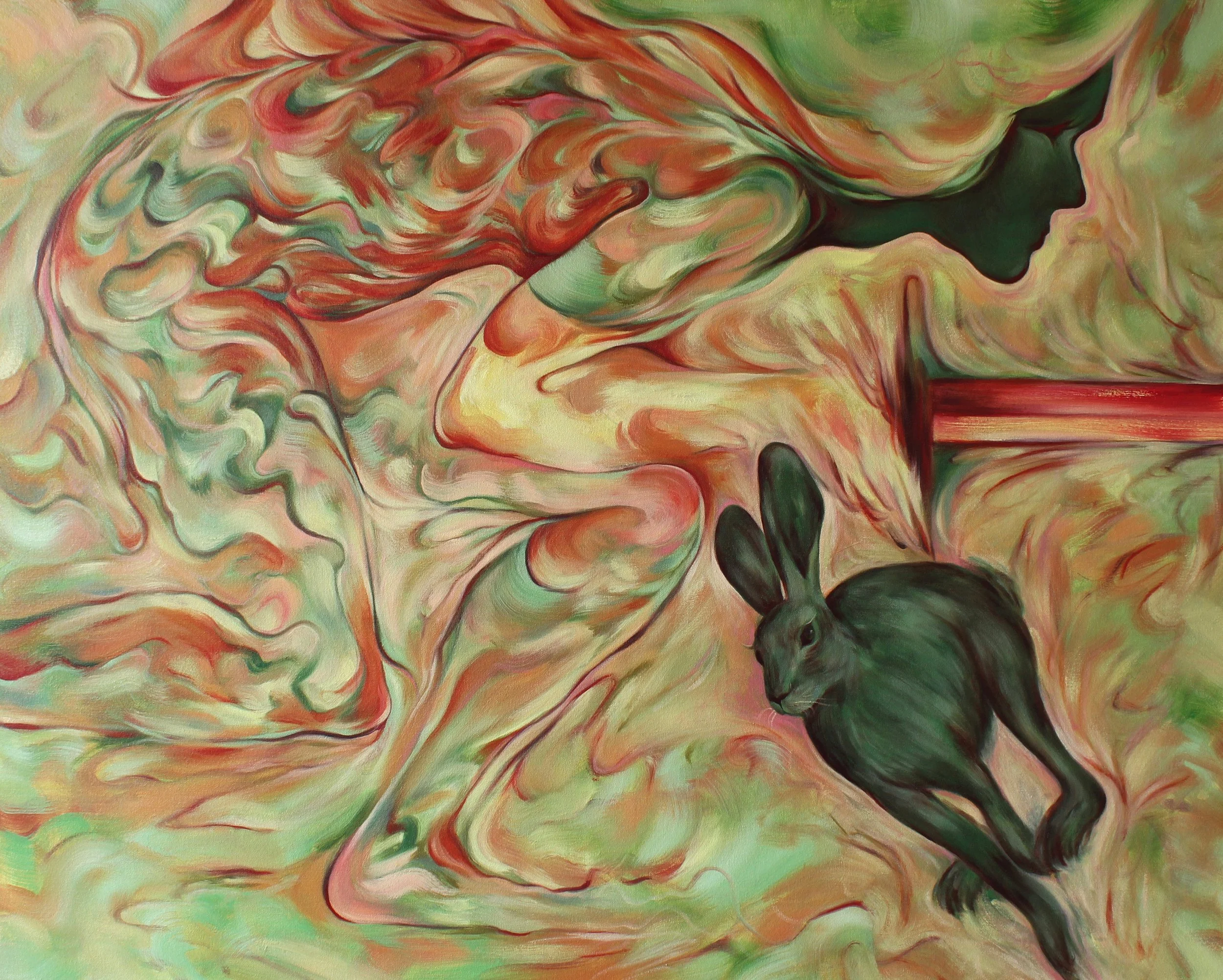 Protective Spell II. Oil on canvas, 100x127cm, 2024.