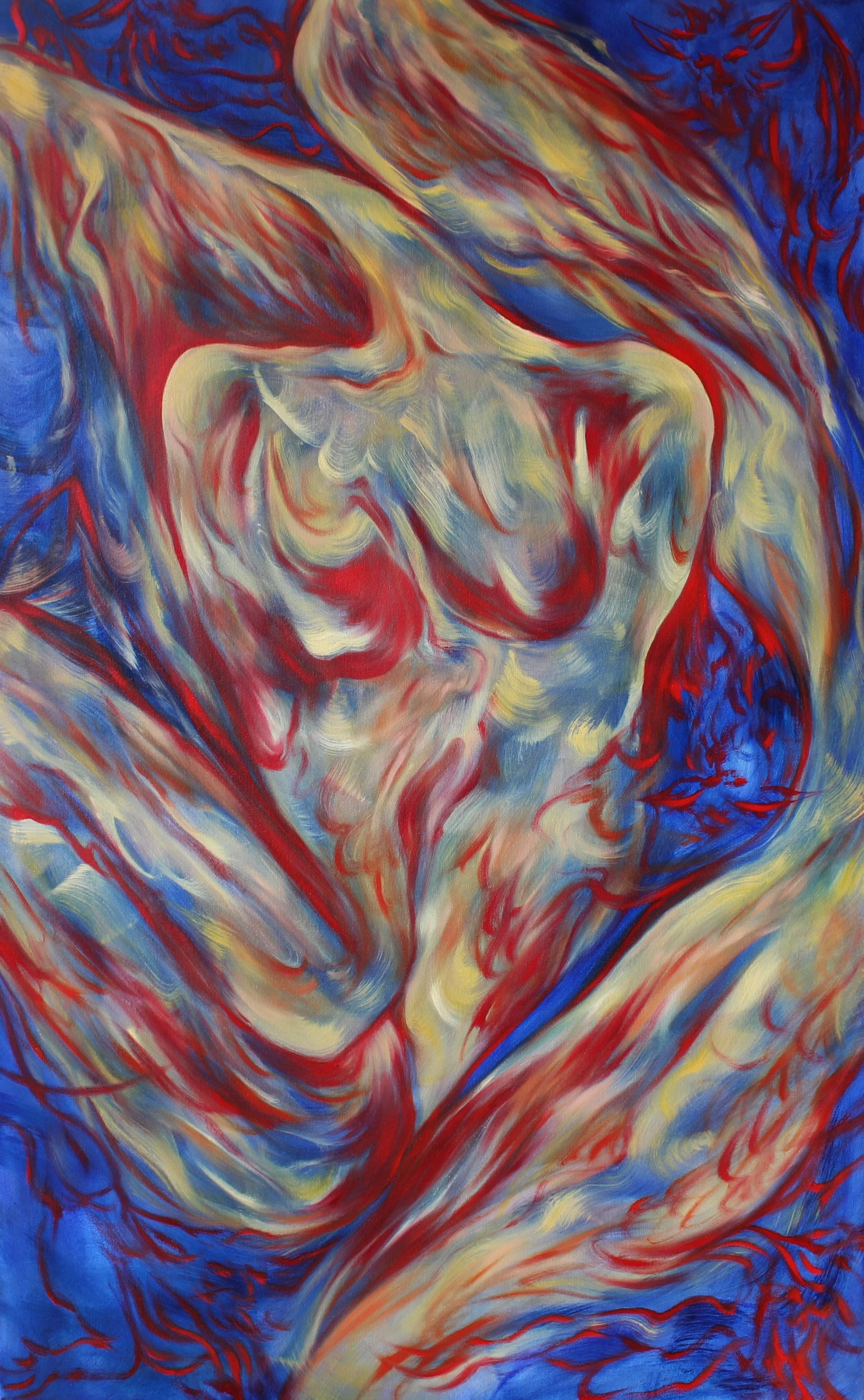 This Creature Sings. Oil on canvas, 81x130cm, 2025.