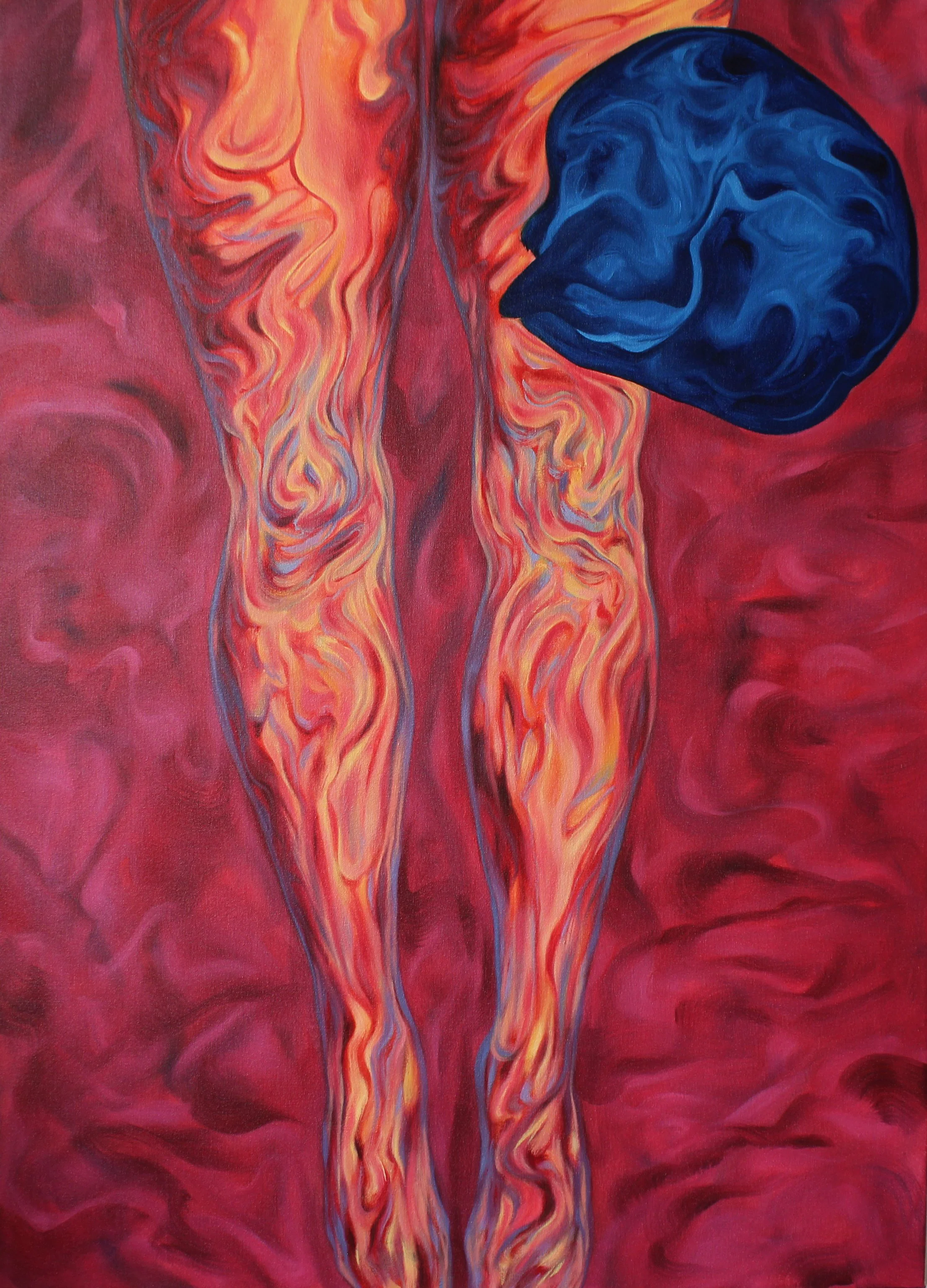 The Sensation and Ordeal. Oil on canvas, 127x91cm, 2024.
