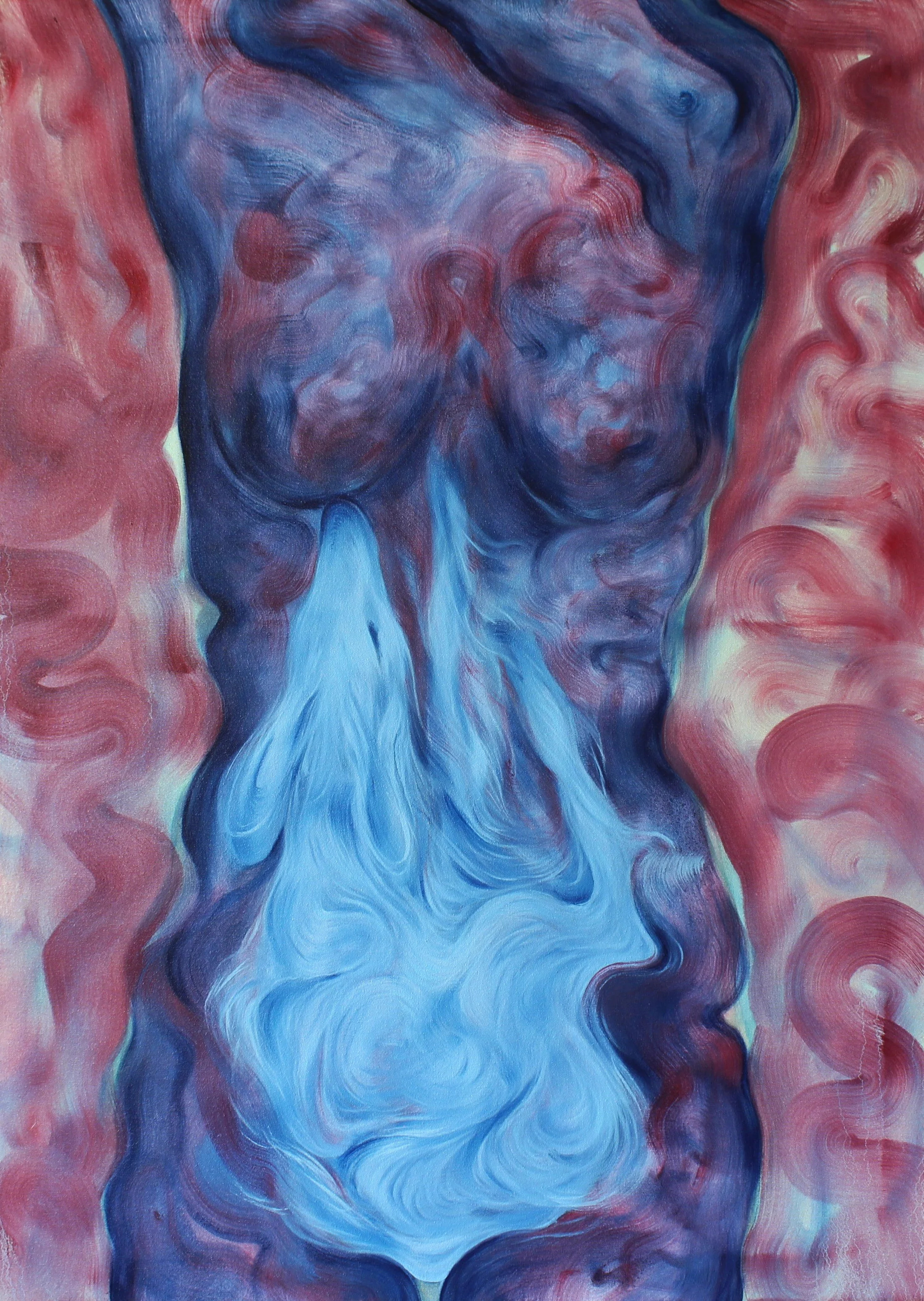 Concealed, Revealed, The Hunter Could Not Find Her. Oil on canvas, 127x91cm, 2024.