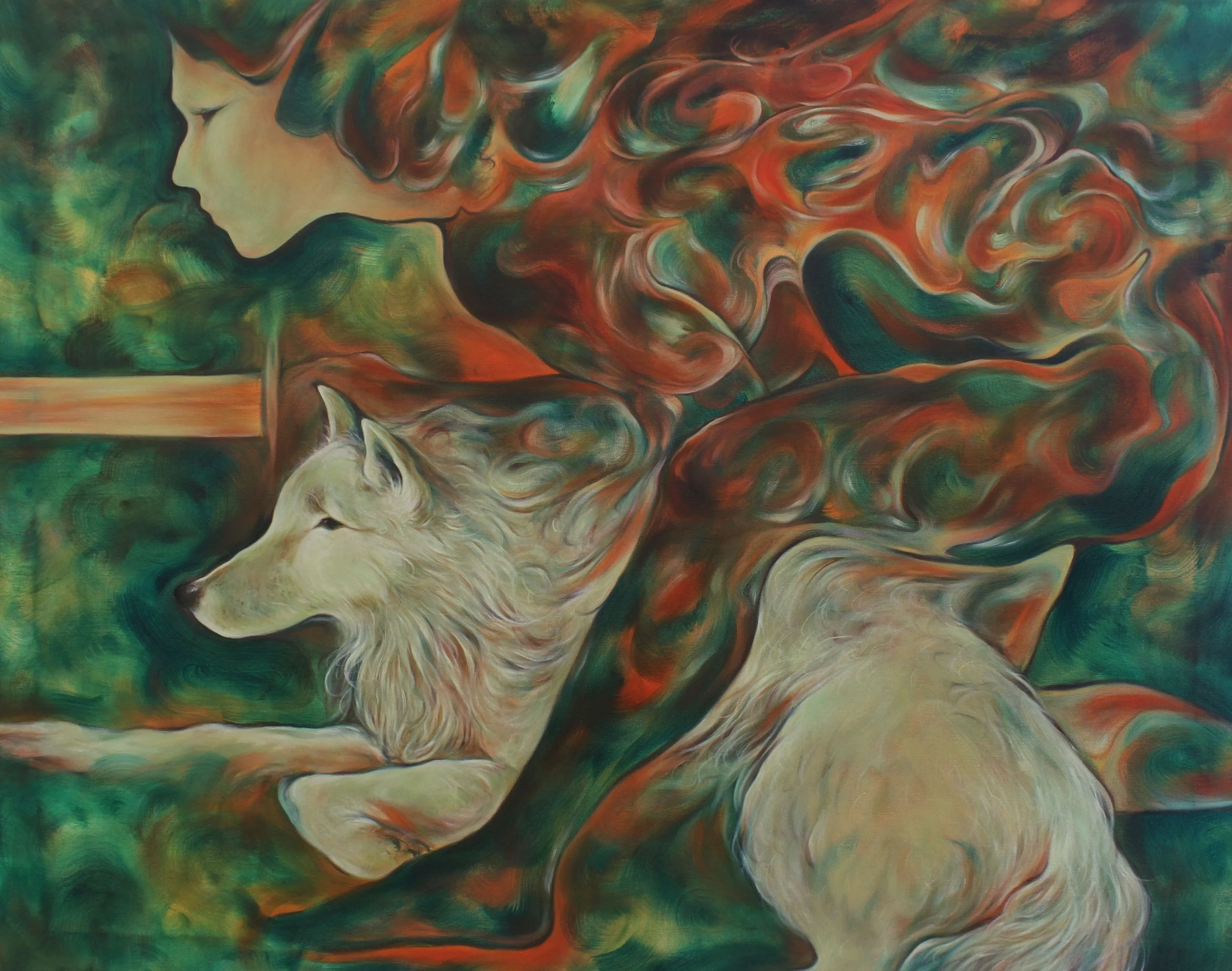 Protective Spell III. Oil on canvas, 100x127cm, 2024. In a private collection.