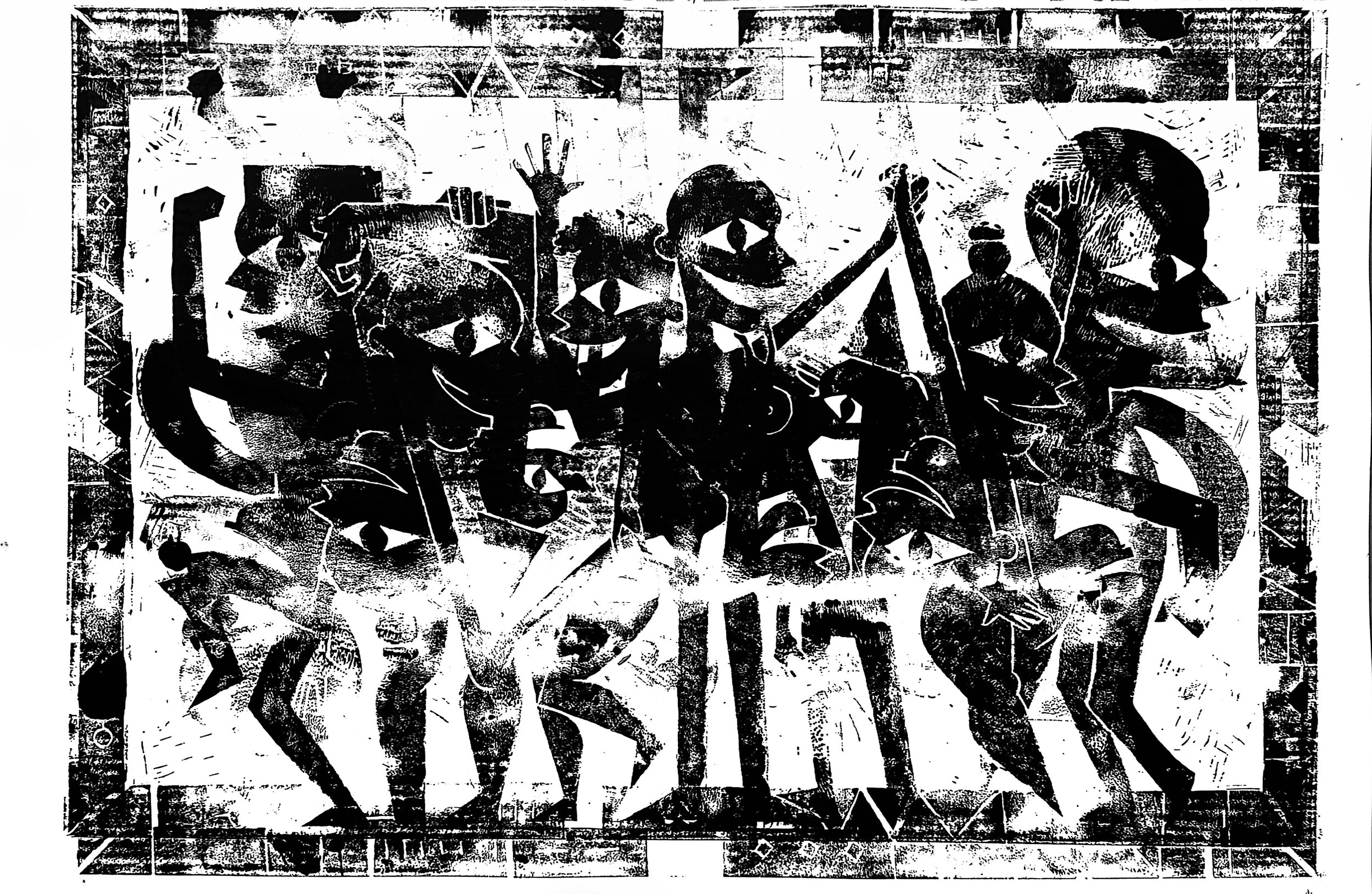 Past & Present: Linocut Print 4/4