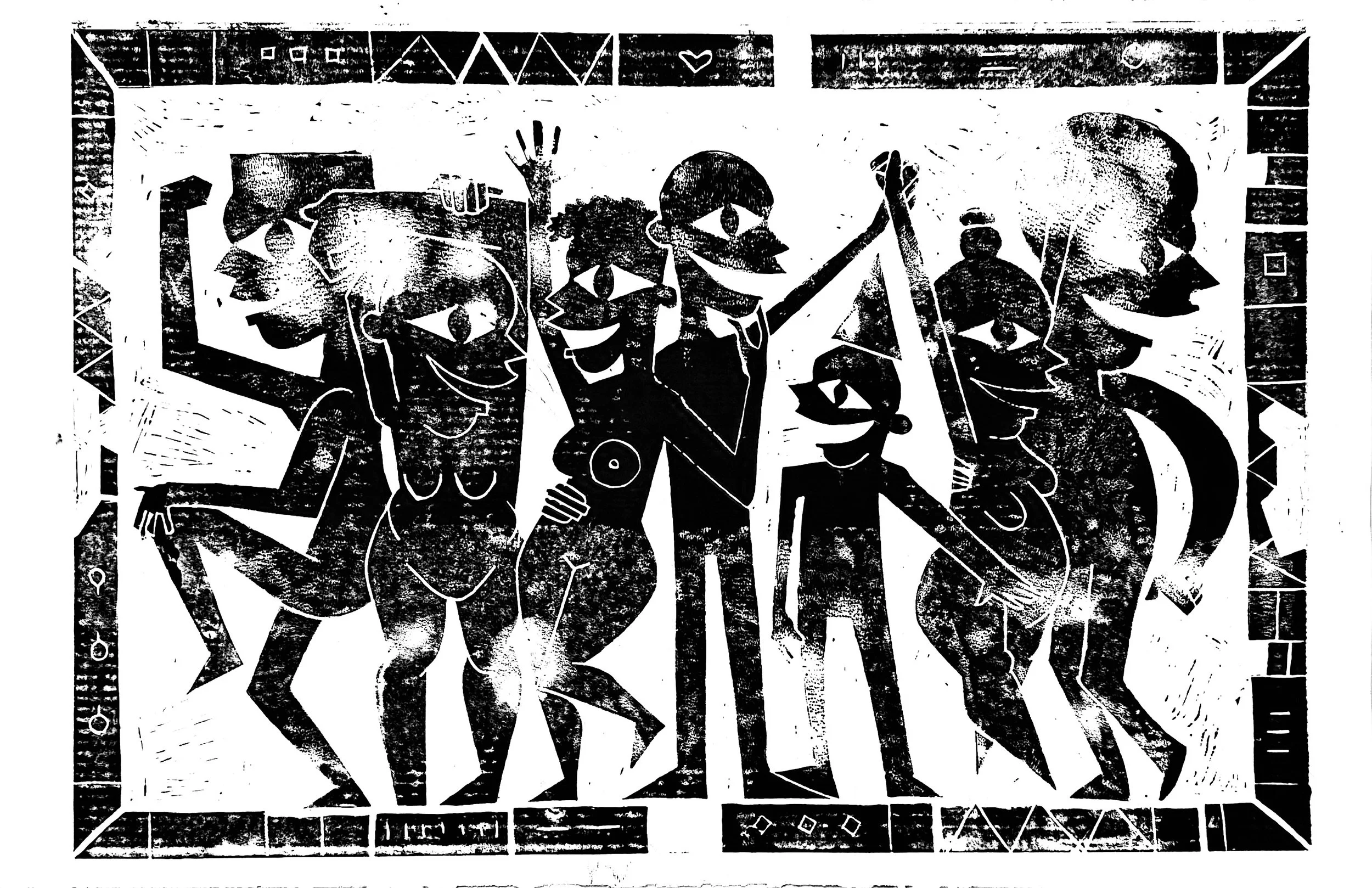 Past & Present: Linocut Print 1/4