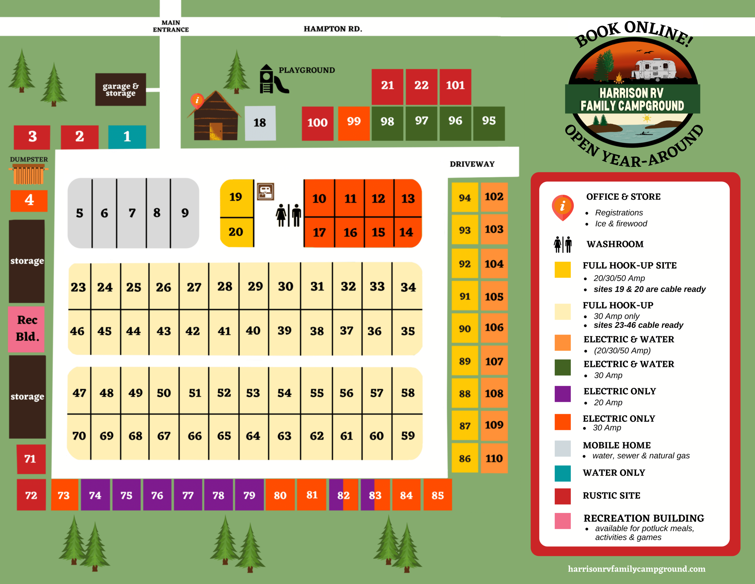 Campsites & Rates — Harrison RV Family Campground
