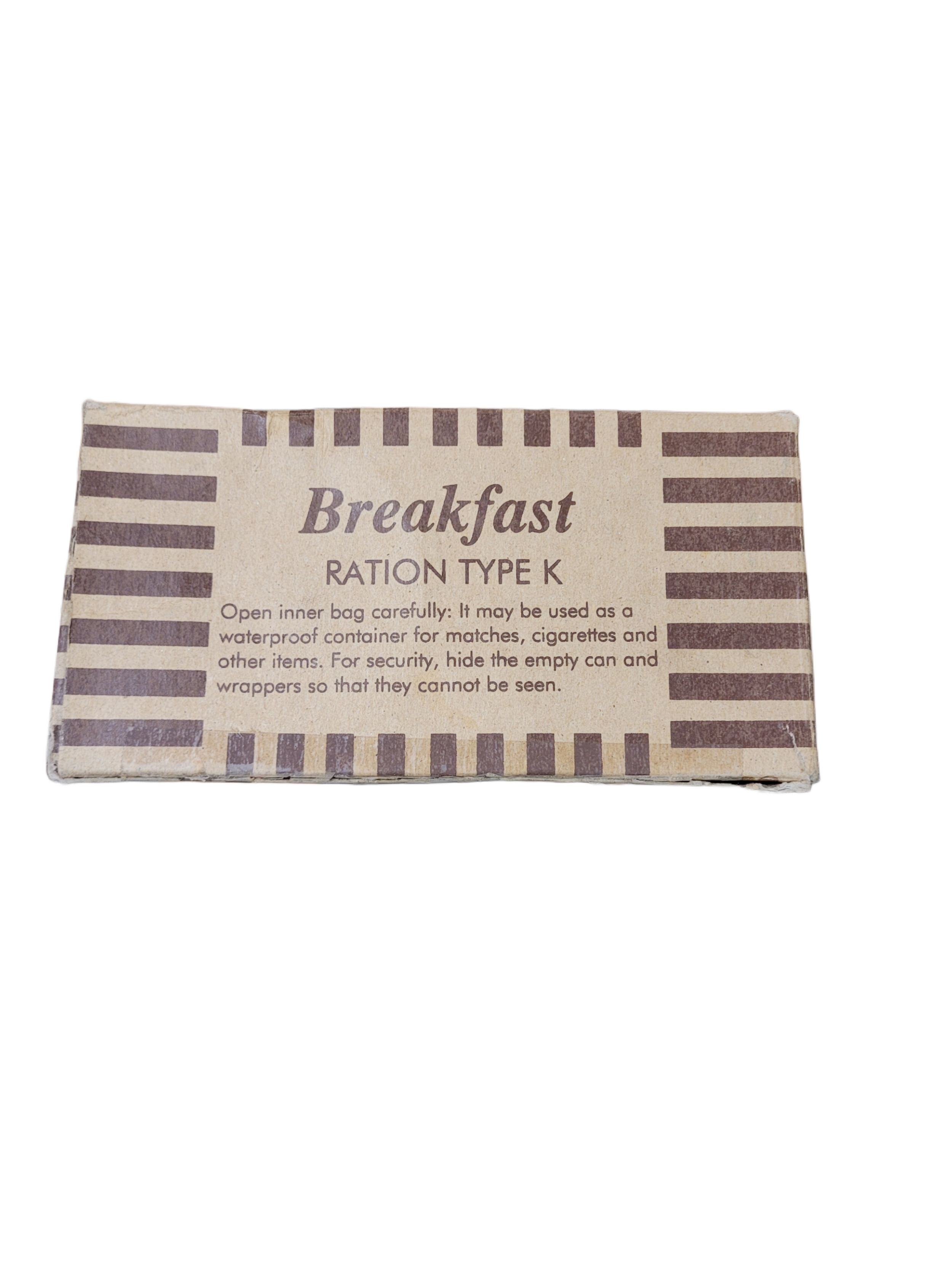 USGI WW2 Breakfast K Ration "Victory Series" Box Only