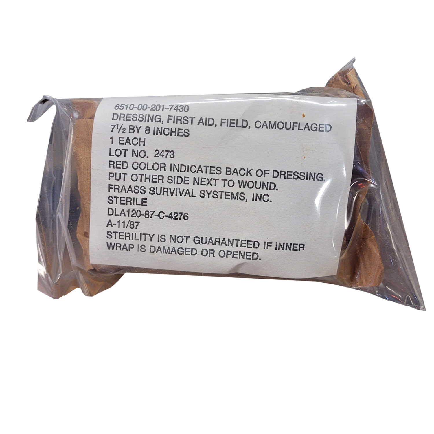 USGI Individual Camouflage Dressing 7.5" x 8"