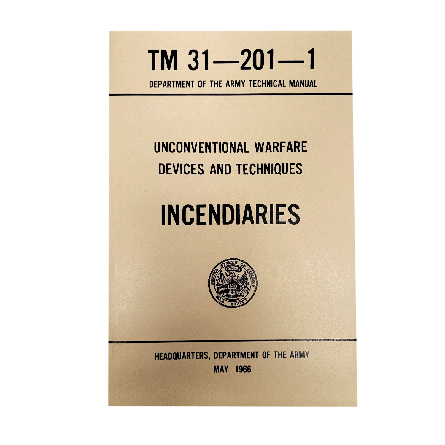 Unconventional Warfare Devices-Incendiaries Manual TM 31-201-1