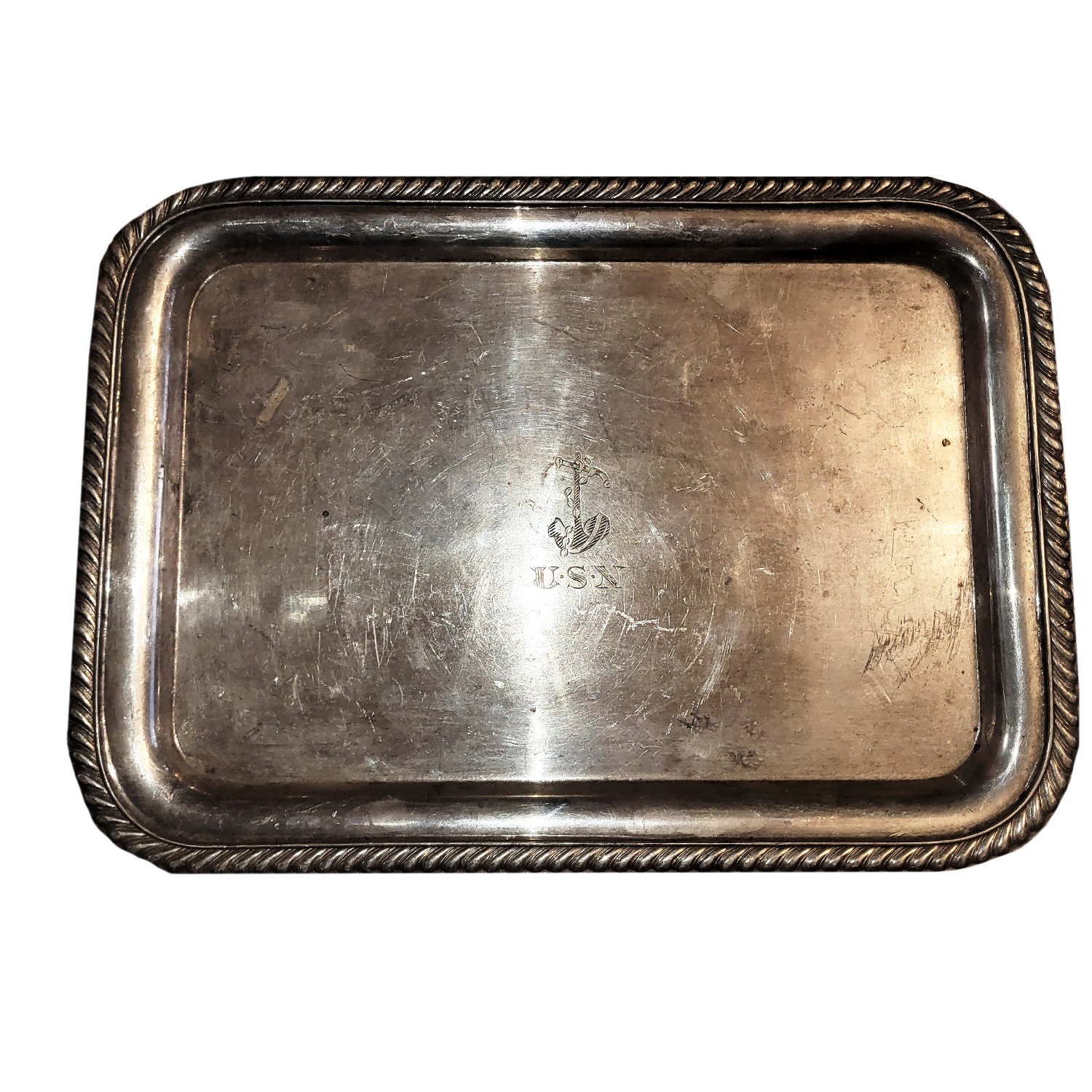 USN Silverplated Officer's Mess Tray
