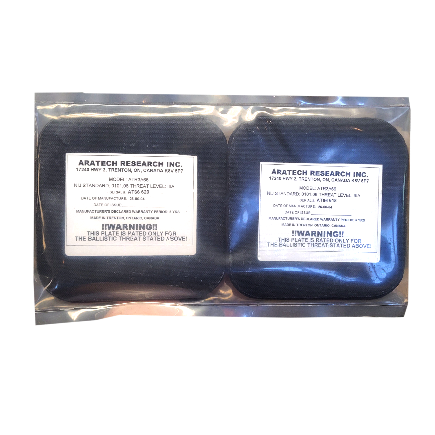 Aratech Lvl IIIa 6x6" Side Plates (Set of Two)