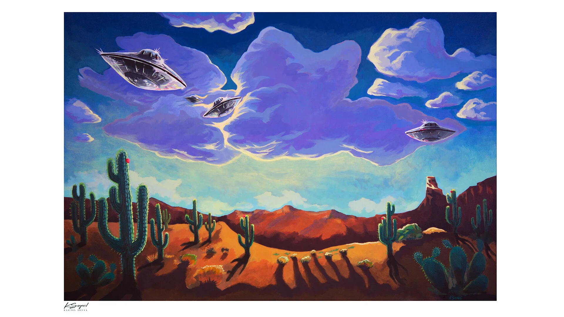 Desert Visit
UFO's in Desert
Acrylic paint
36 x 24 inch
Instant High Quality Digital download with link from my acrylic painting ''Desert Visit '' Includes 5 HQ PDF files just the click link and download zipped files !
36 X 26'' Actual Size of p