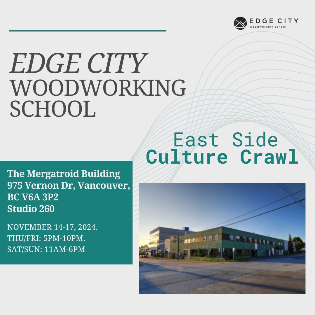 Only one more day until the @culturecrawl kicks off! 

From Thursday to Sunday, our doors will be open as we're hosting live woodworking demos with Craig Gilder! Plus, our friendly volunteers will be on hand to chat about the exciting classes we offe