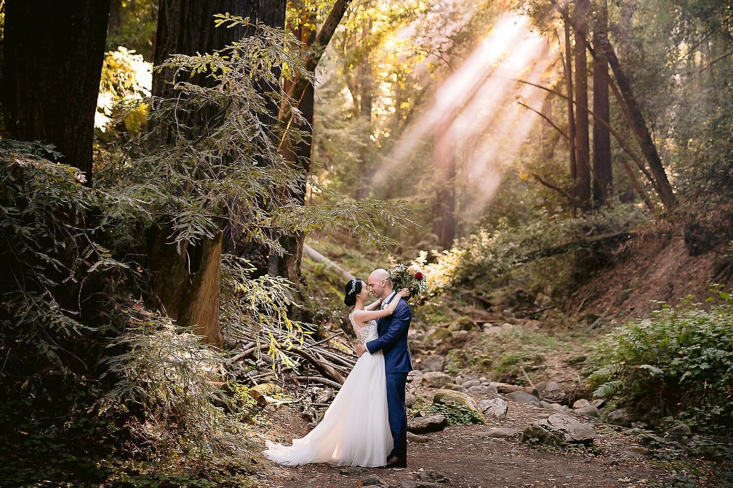 A beautiful couple, a beautiful day and some help from the bbq smoke.