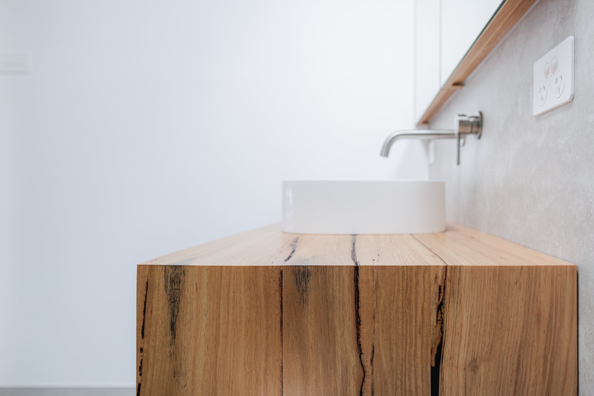Custom hardwood vanity