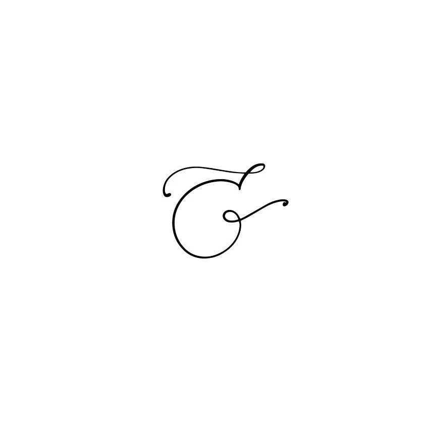 Decorative black cursive letter 'E' on a white background.