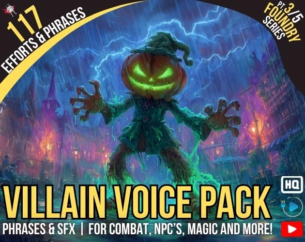VILLAIN VOICE PACK | 117 Efforts & Phrases | FOUNDRY SERIES 3/5