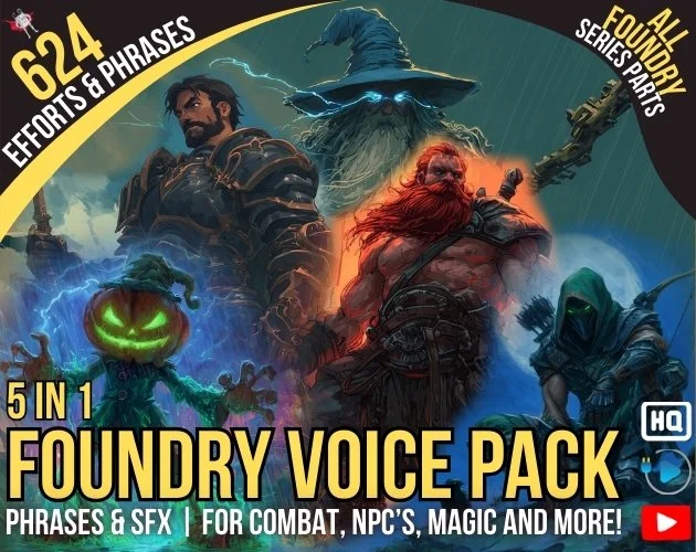 FOUNDRY VOICE PACK | 624 Efforts & Phrases | 5 IN 1 FULL PACK