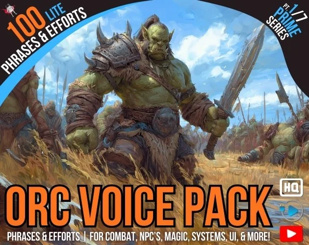 ORC VOICE PACK ᴸᴵᵀᴱ | 100 Phrases & Efforts | PRIME SERIES 1/7