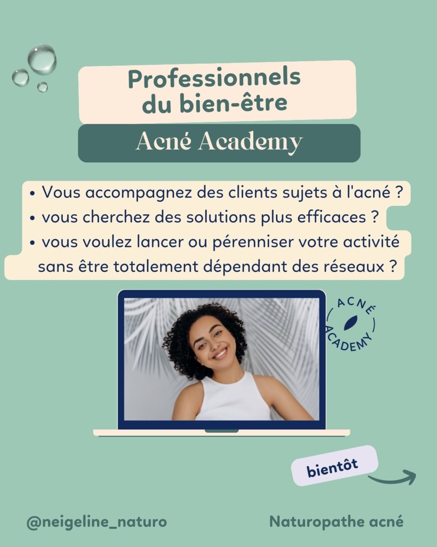 ✨ Professionnels du bien-&ecirc;tre, ce message est pour vous ! ✨

Esth&eacute;ticiennes, naturopathes, praticiens du bien-&ecirc;tre&hellip; Vous accompagnez des clients sujets &agrave; l'acn&eacute;, ou vous souhaitez d&eacute;velopper votre activi
