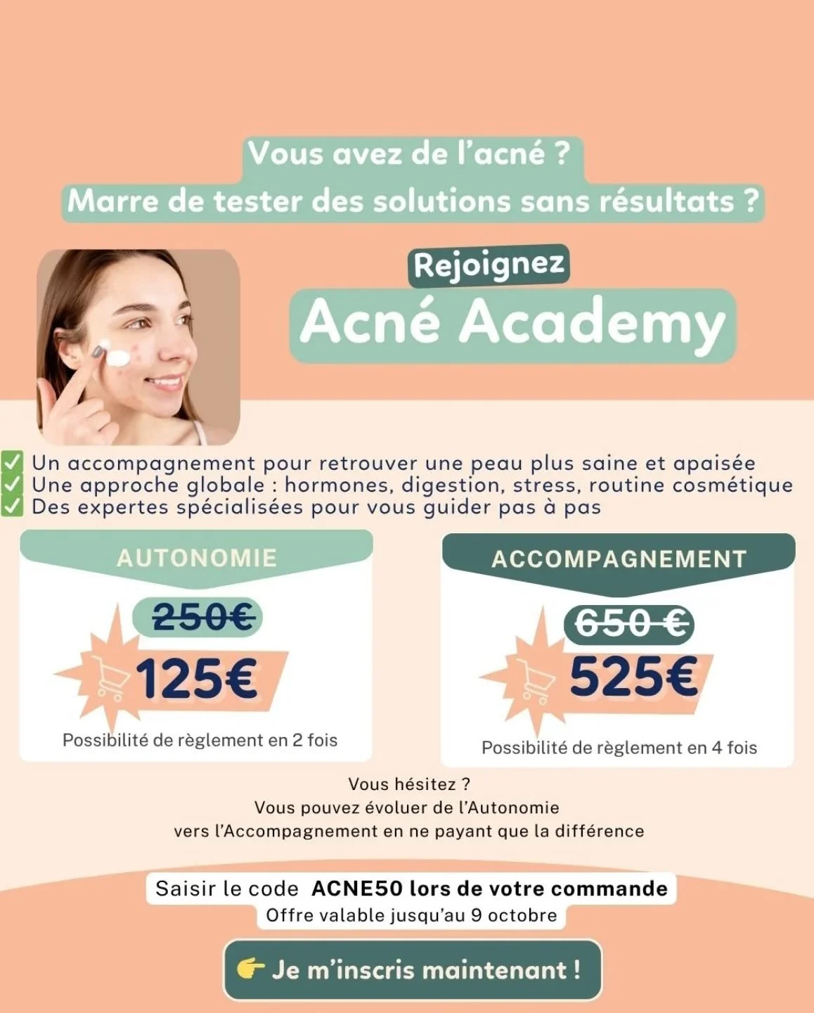 &ldquo;J&rsquo;ai connu l&rsquo;acn&eacute; adulte, ses complexes, ses frustrations&hellip; et j&rsquo;ai d&eacute;cid&eacute; d&rsquo;aider les femmes &agrave; ne plus se sentir seules face &agrave; leur peau.&rdquo;

C&rsquo;est ainsi qu&rsquo;est 