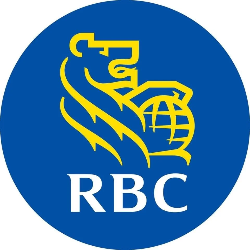 RBC logo with stylized lion and globe on a blue circular background.
