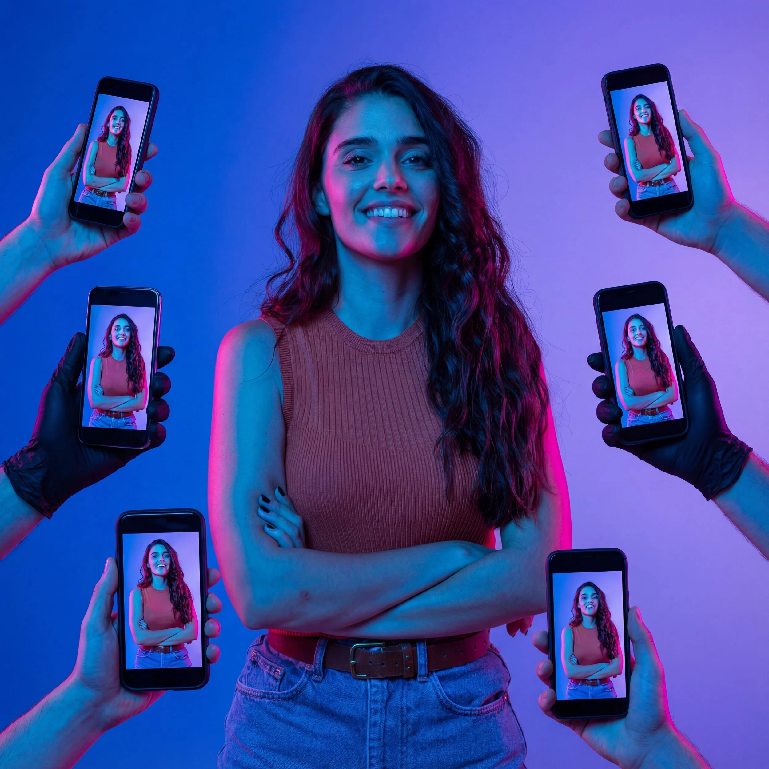 Celebrity Paparazzi Phone Wall AI Prompt — Hyper-Modern Spotlight Edition