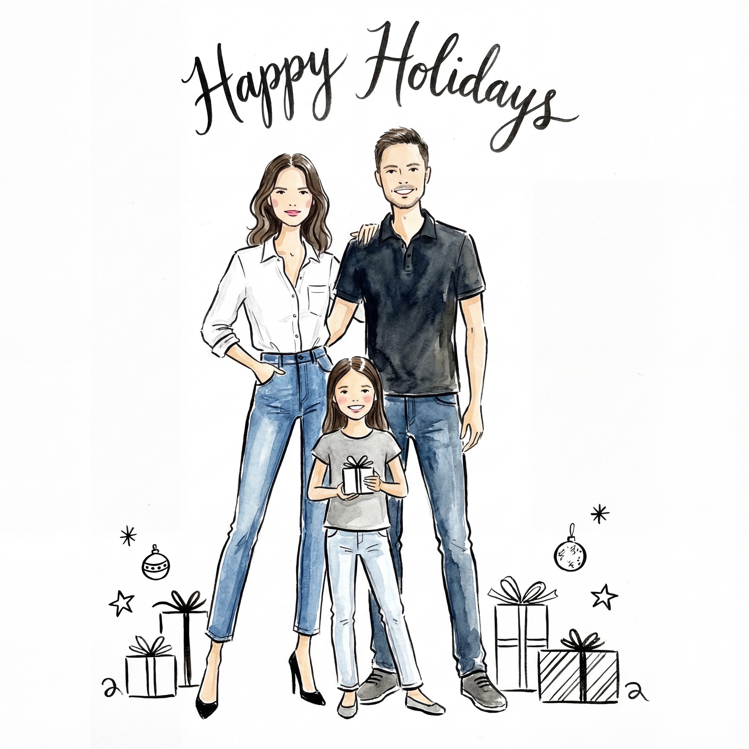 Holiday Fashion Illustration Portrait — AI Prompt