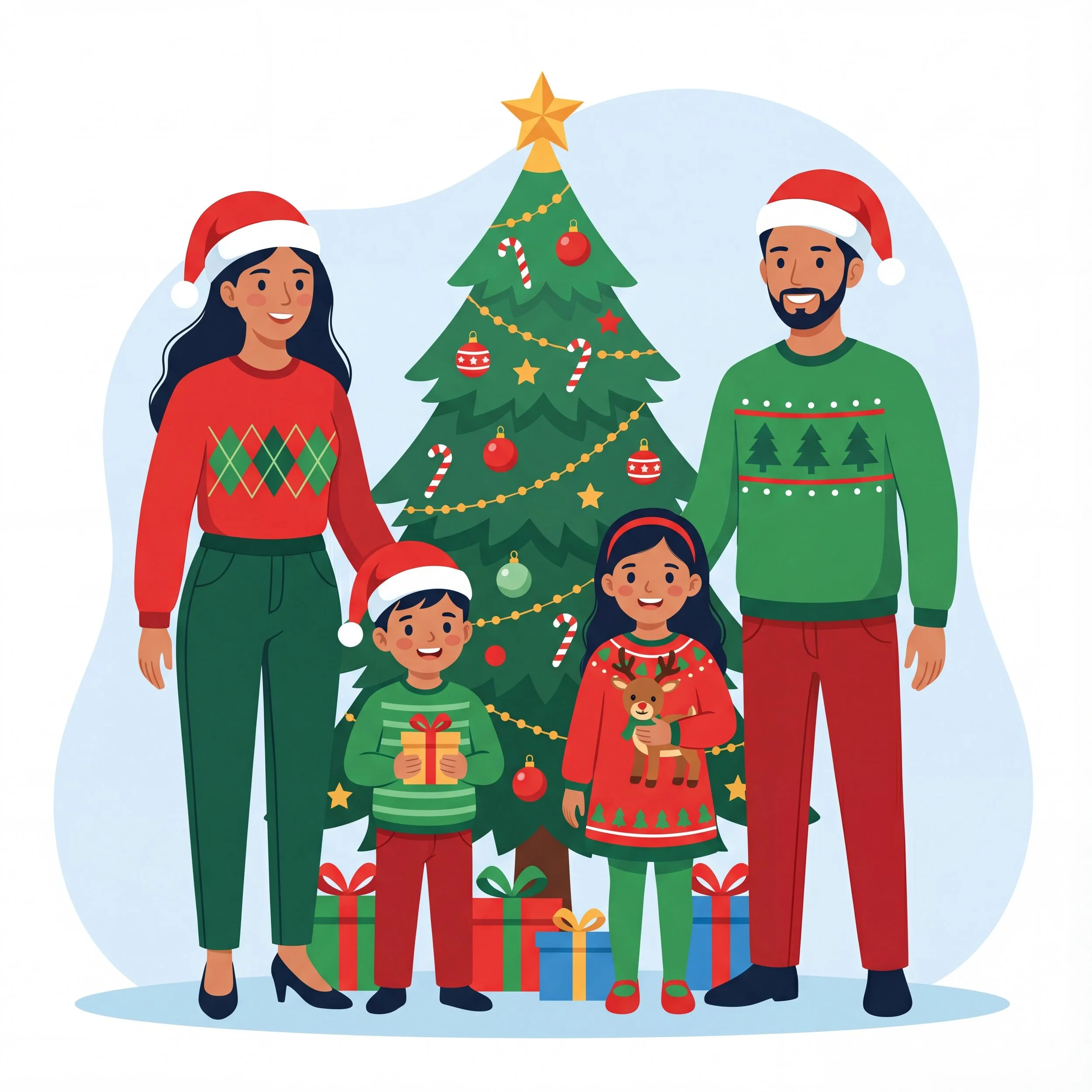 Under the Tree Family Christmas Portrait