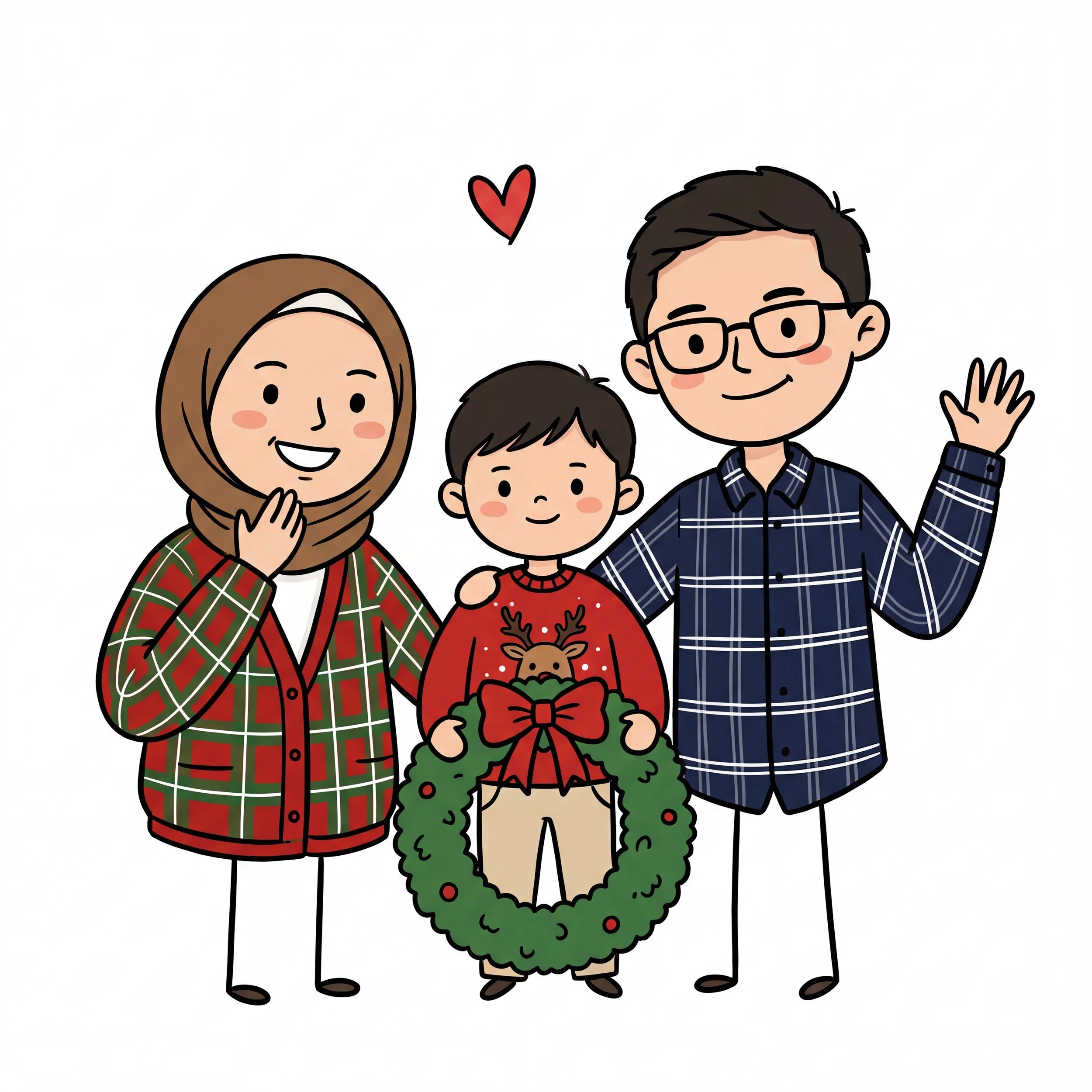 Doodle Family Holiday Portrait