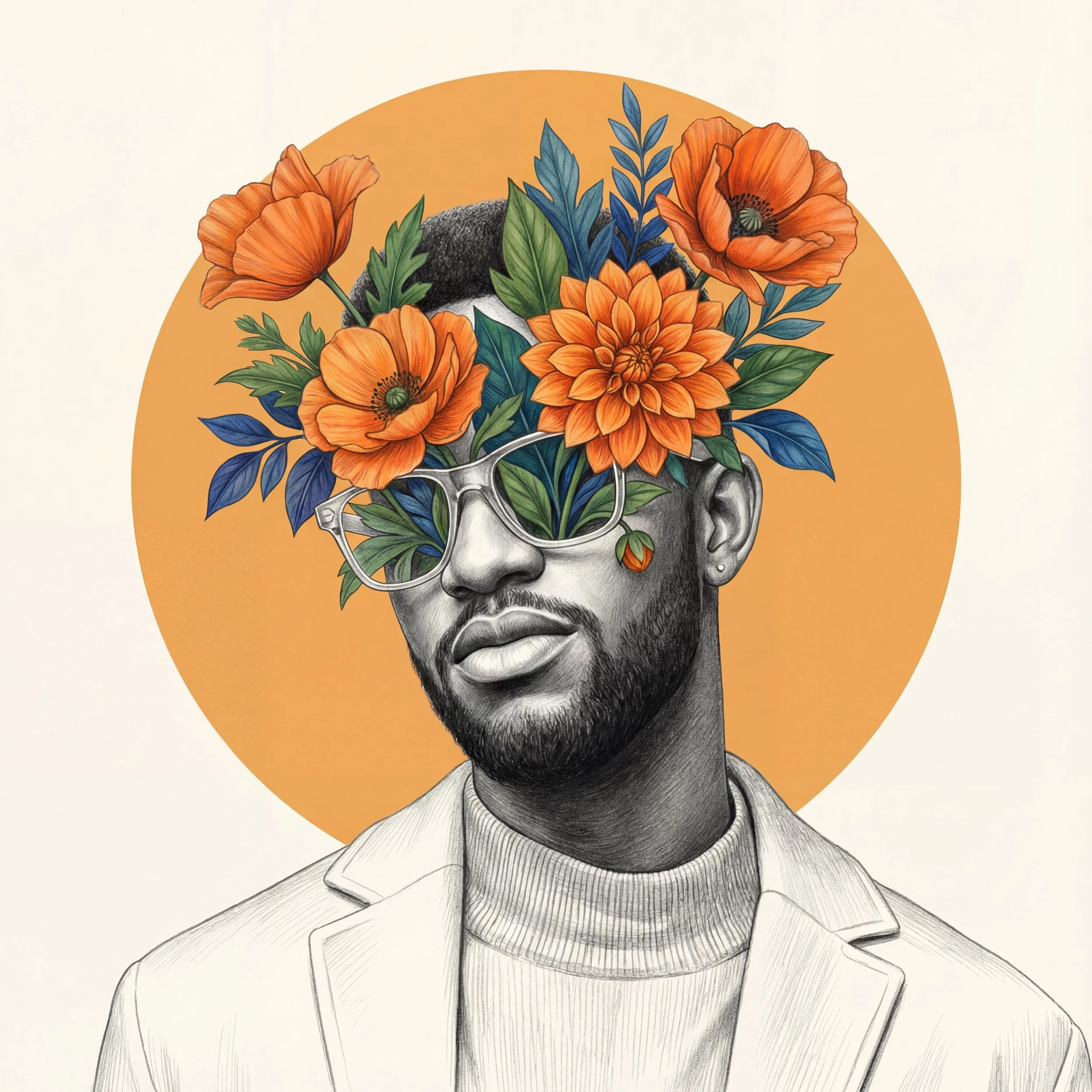 Surreal Botanical Portrait AI Prompt — Bloom & Noir Edition