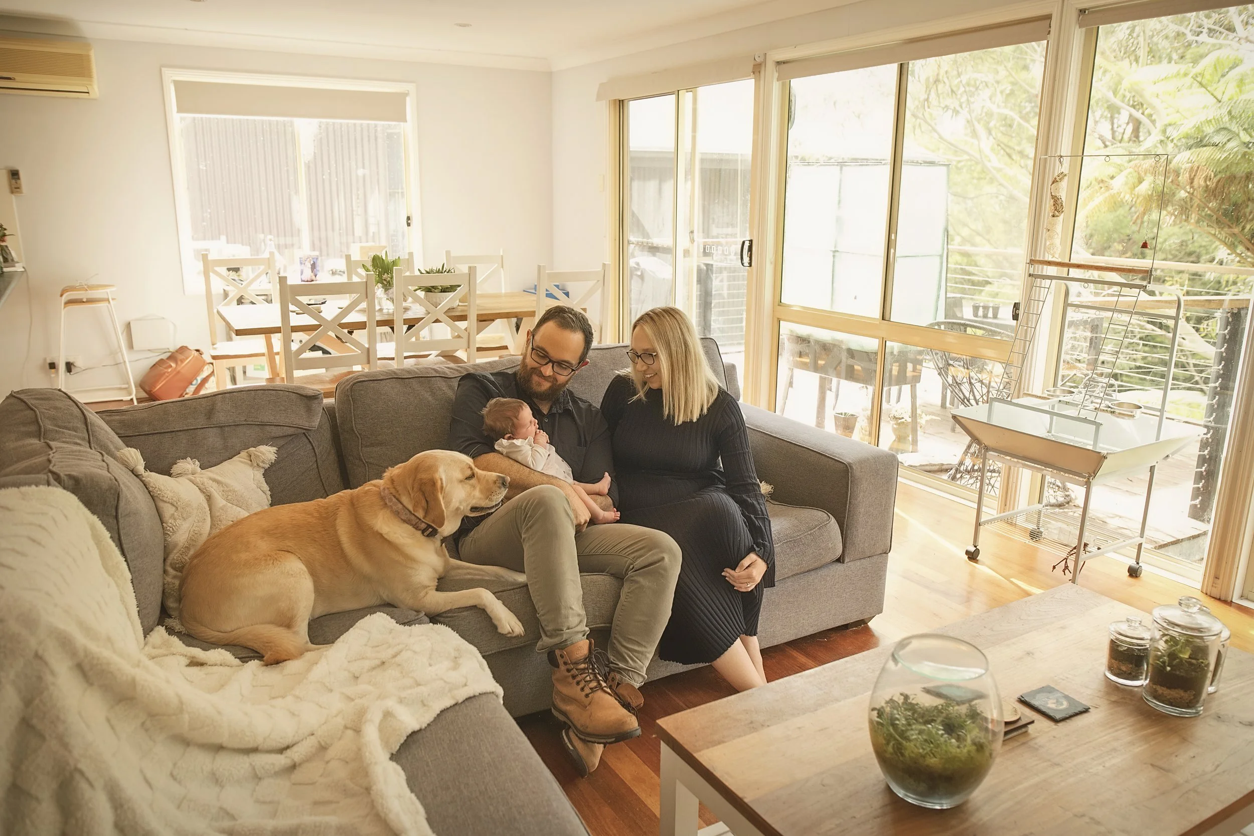Natural newborn family photos captured at home in Penrith