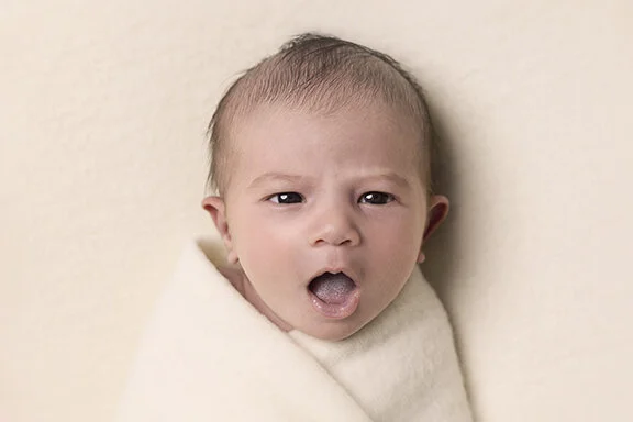 baby awake wrapped in cream, newborn photoshoot, hills district mini session