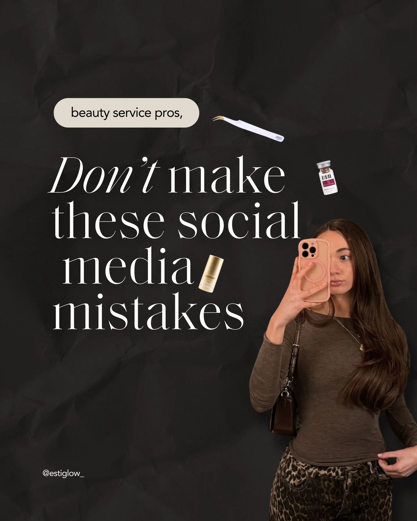 Beauty service pro besties, I don't want to see these mistakes in 2026 🙂&zwj;↕️✨ Save this post so you don't forget ⤵️

Estheticians, if you want this content strategy done for you so you don't have to think about it, join at estiglow.com/studio for