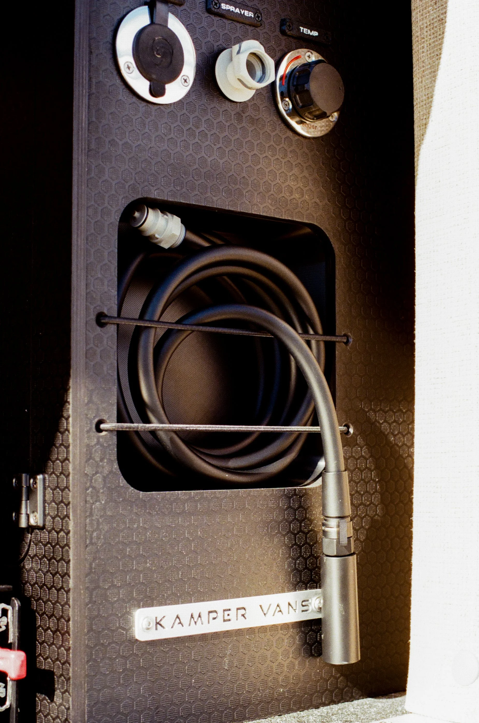 Rear Shower Hose and Water Controls in Sprinter Camper Van.jpg