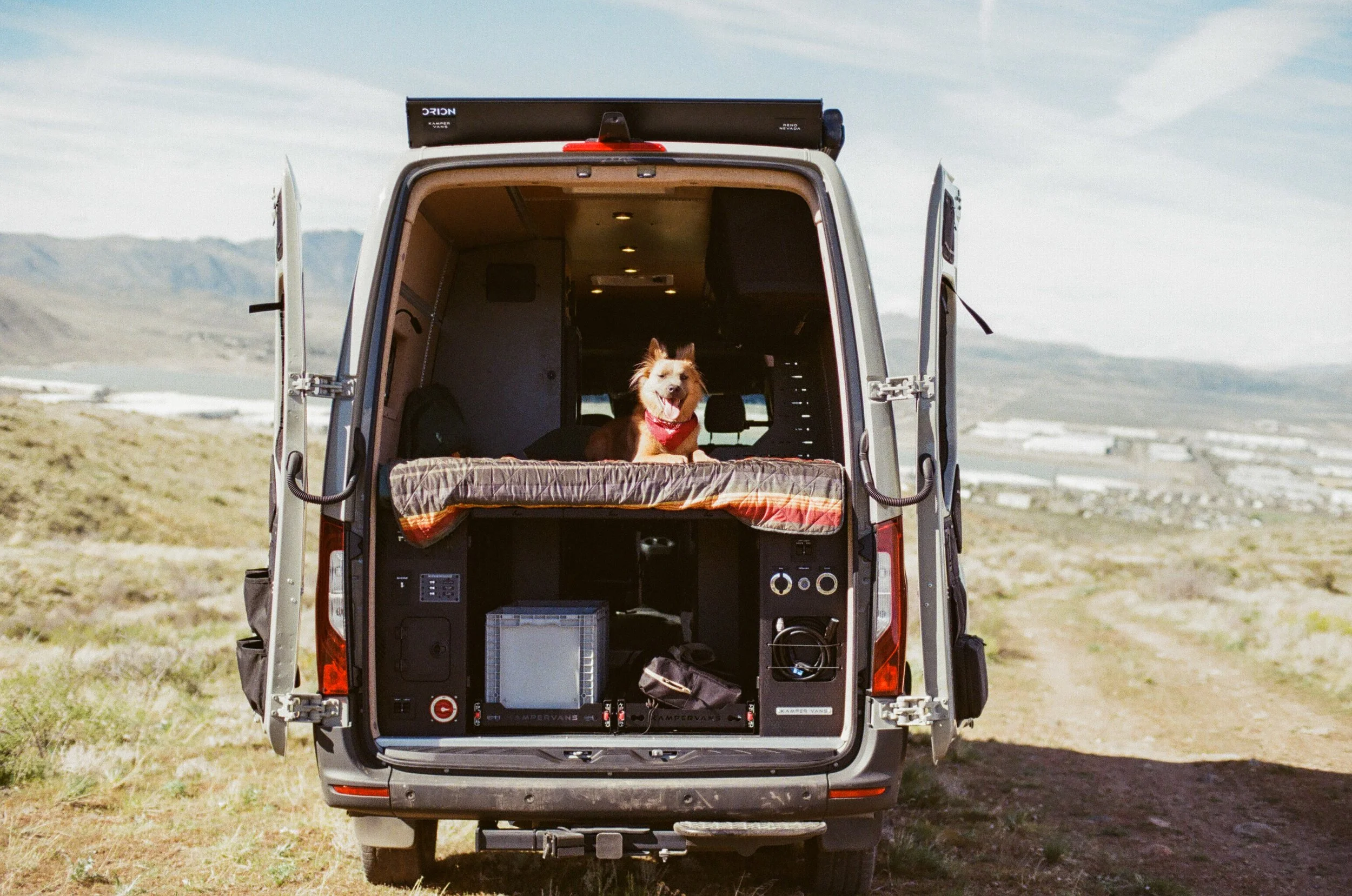 Rear Doors Open on Rugged Sprinter Camper Van.jpg