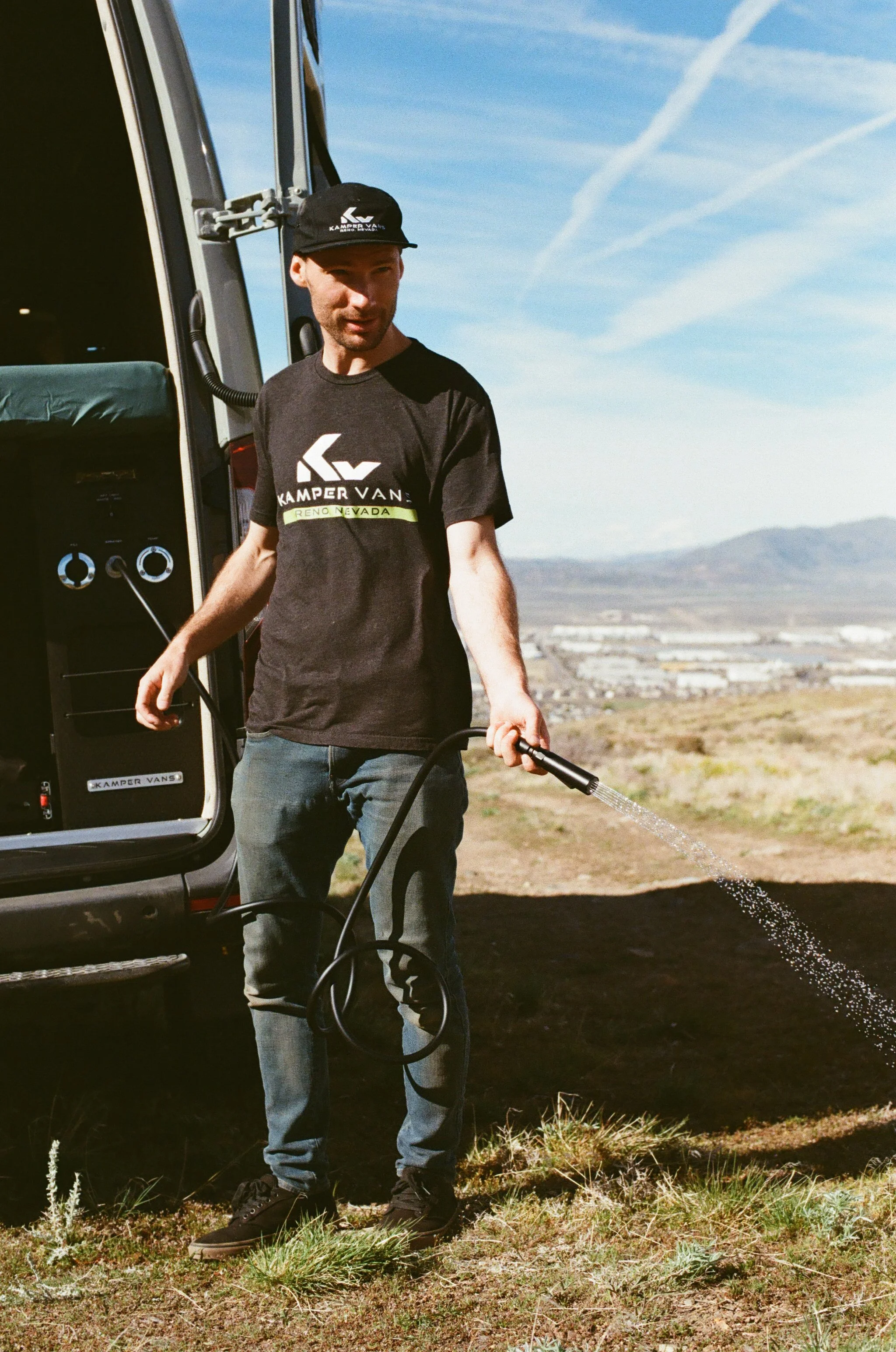 Rear Shower System in Rugged Sprinter Camper Van.jpg