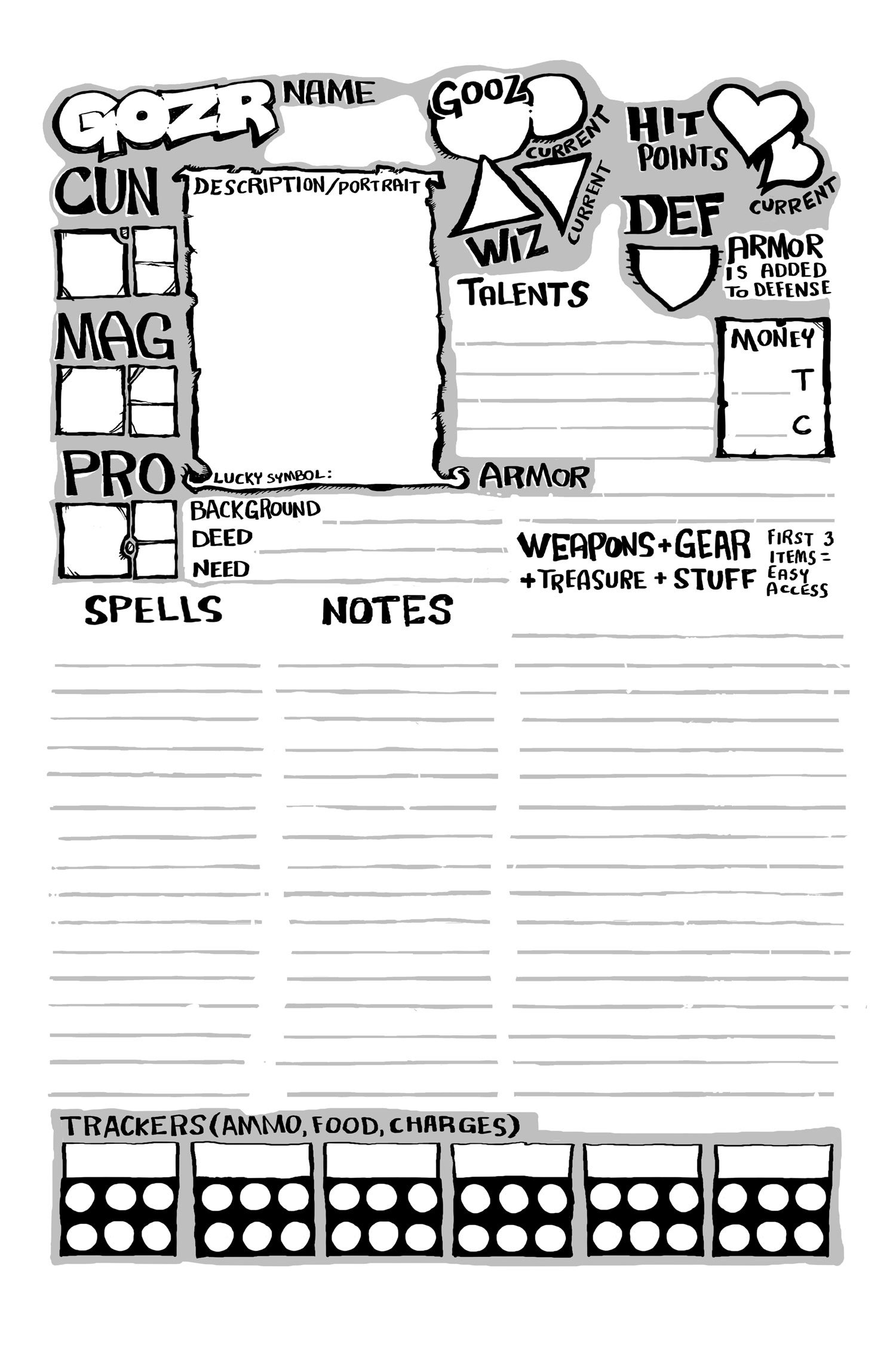 character sheet  The Kindred Diaries