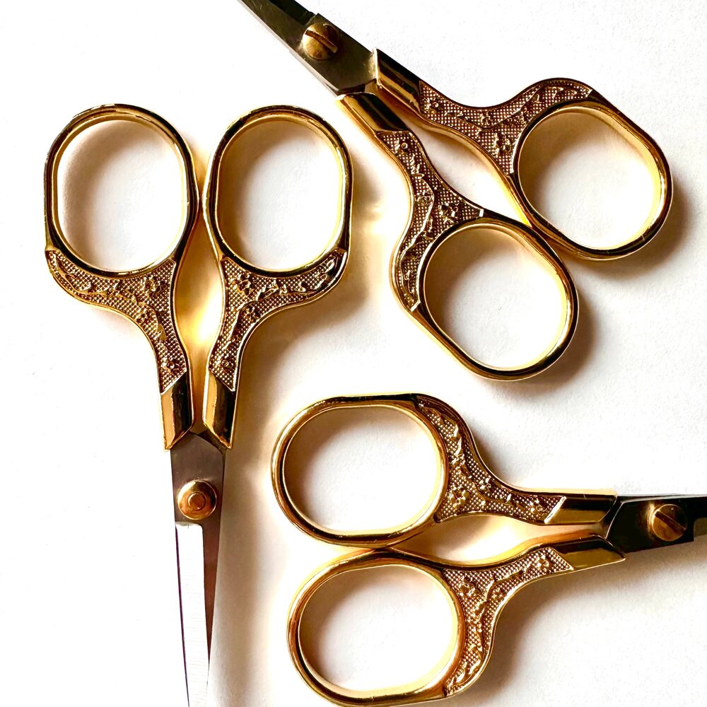gold craft scissors — Sippin' & Stitchin