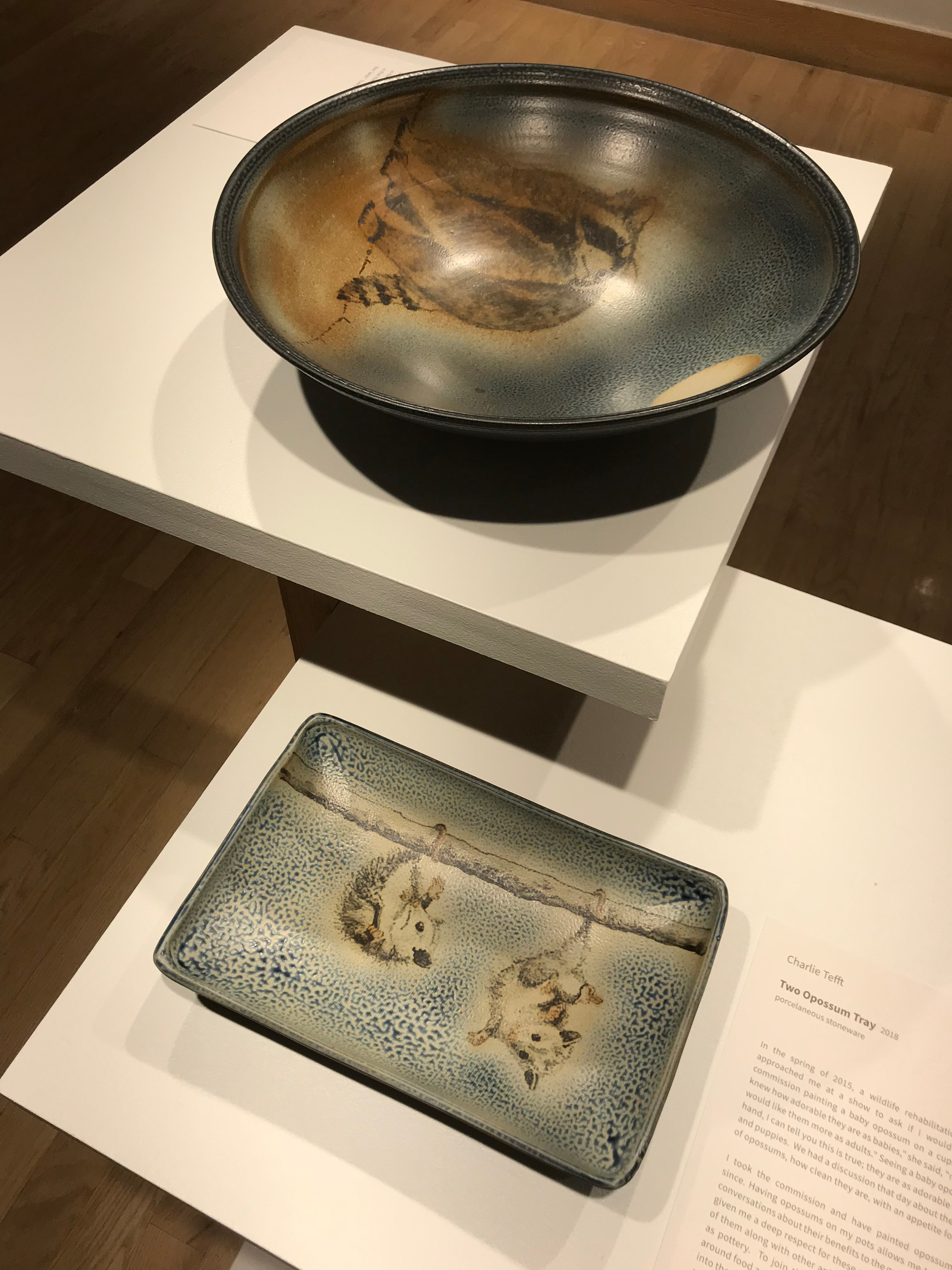 Two Oppossum Tray and Raccoon Moon by Charlie Teft