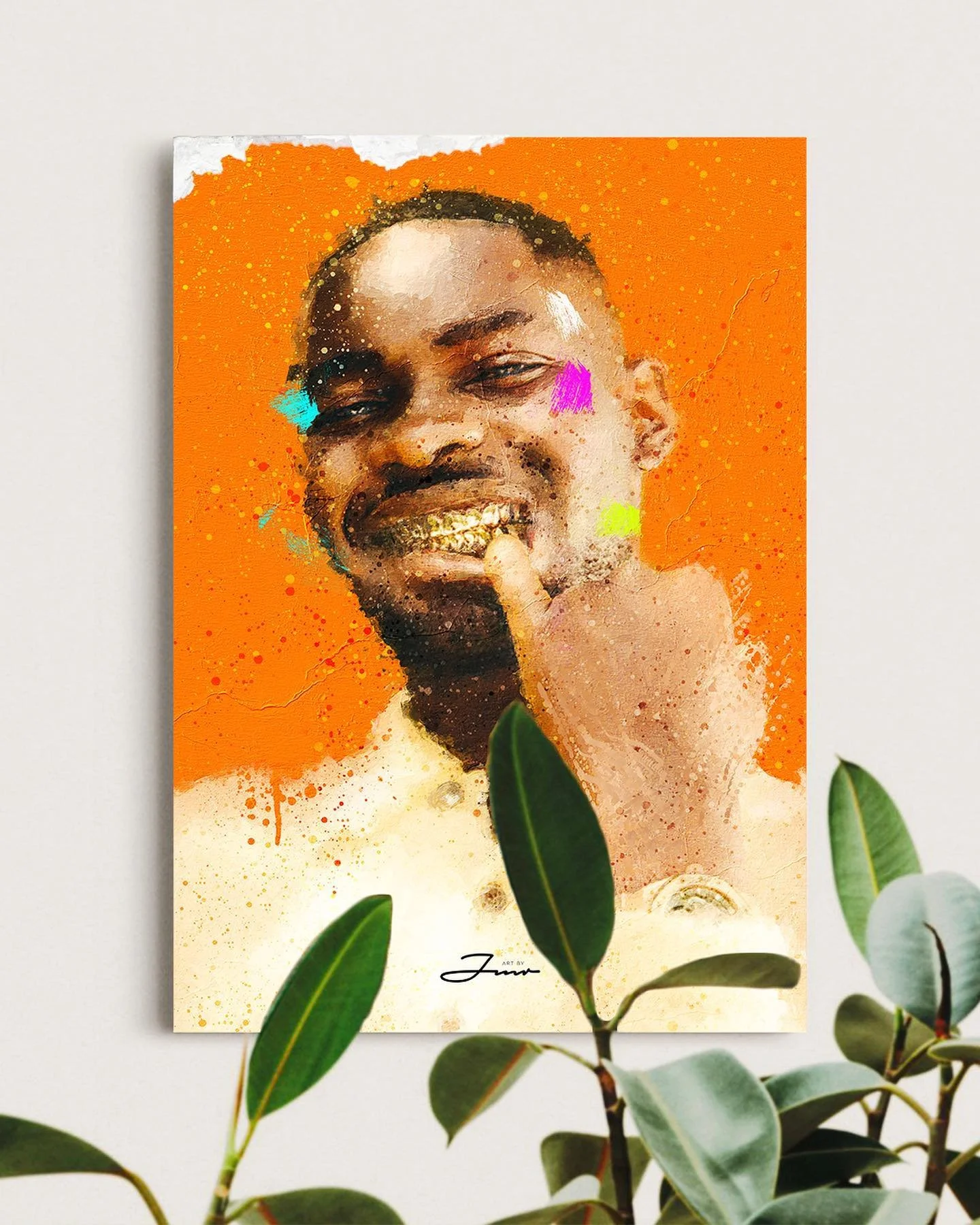 Golden Boy&nbsp;@santandave 😬

Finished piece for&nbsp;@santandave @bennyscarrs @jackfoster 🎨

Size 100x70cm 🖼

For more artwork go follow my art page&nbsp;@art.byjmr 👈