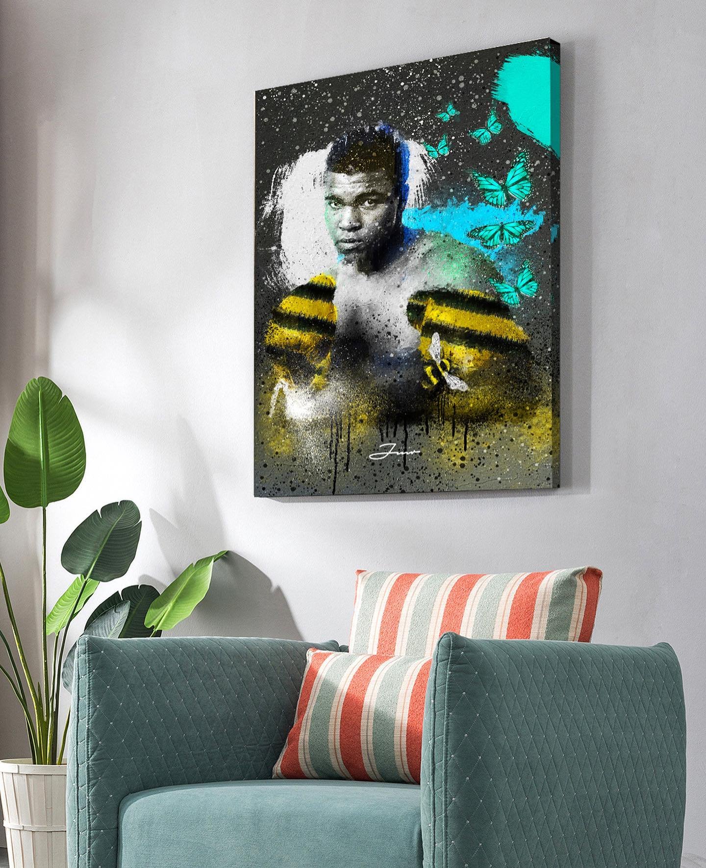 &ldquo;Float like a 🦋, sting like a 🐝&ldquo; 

Finished @muhammadali piece 🥊, the first of my Legacy series 🎨

For more artwork go follow my art page @art.byjmr 🎨