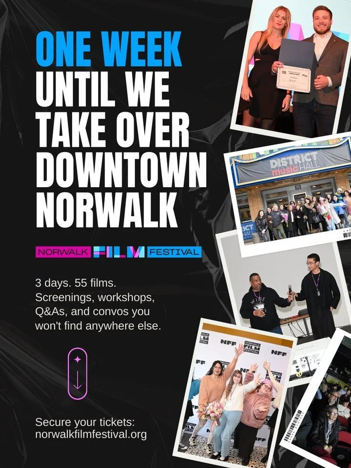 🗣️ 55 films are about to hit Norwalk next weekend!

Animated shorts, documentaries, narrative films, student work, and Connecticut filmmakers all under one roof. March 20&ndash;22.  Three days built around the kind of storytelling that sticks with y