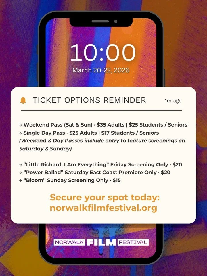 However you want to experience the 6th Annual #NorwalkFilmFestival &mdash; we've got a ticket for that. 🎟️

Grab a full weekend pass and catch everything Sat &amp; Sun. Come just for the day. Or show up Saturday night exclusively for the East Coast 