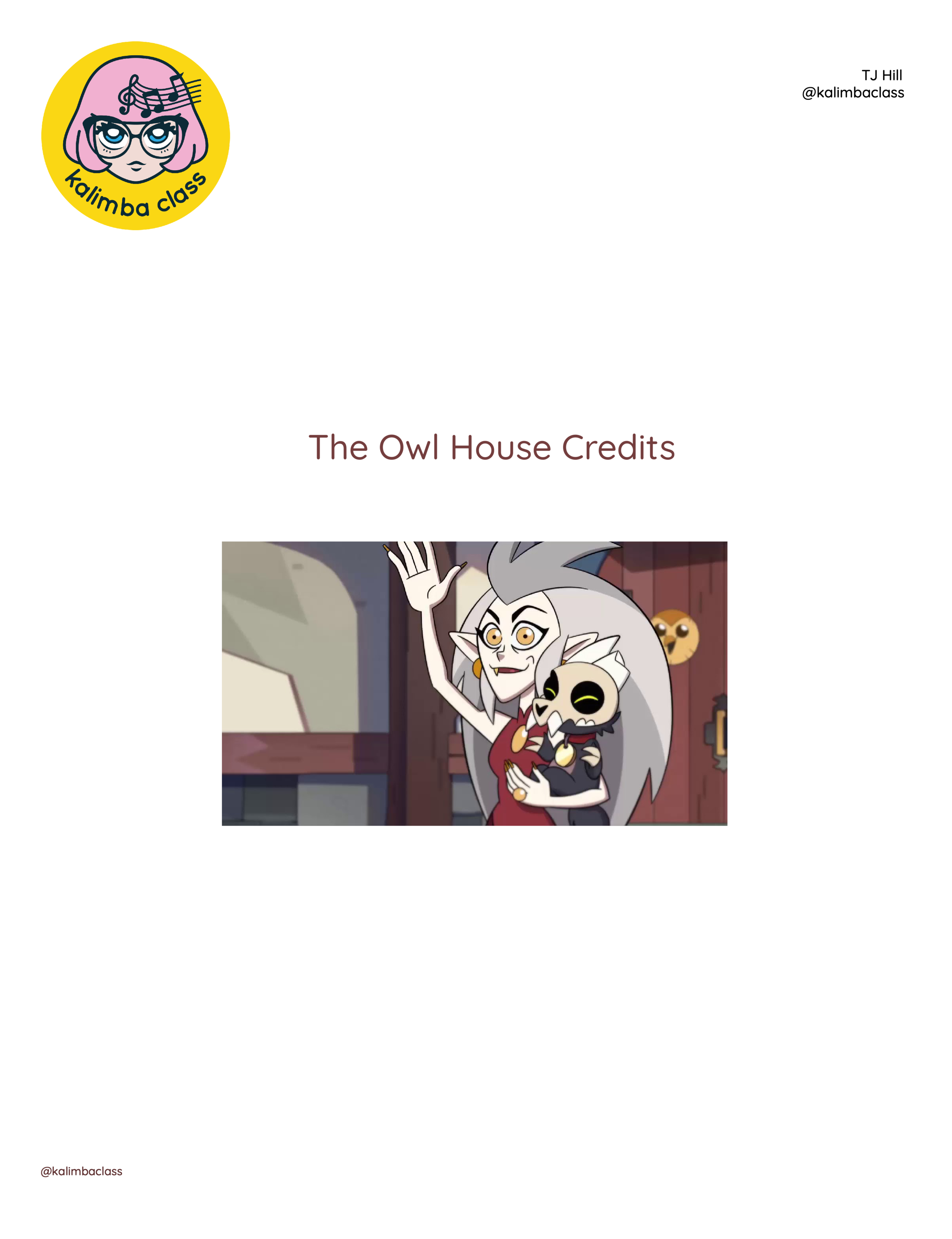 The Owl House Credits - TJ Hill