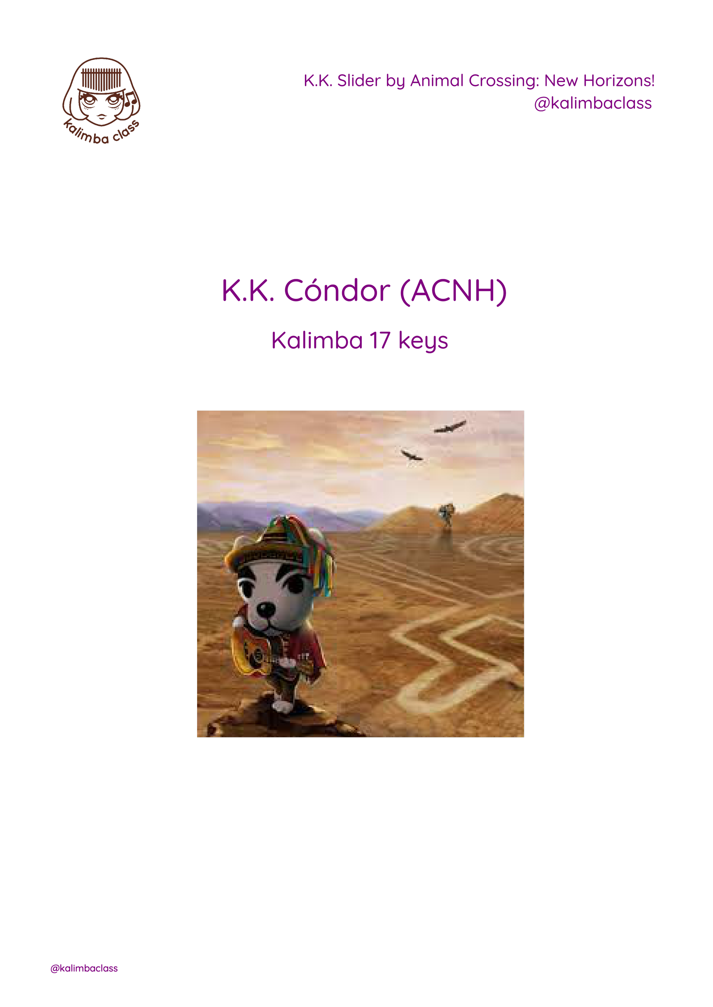 kalimba tutorial de K.K. condor Animal Crossing: New Horizons